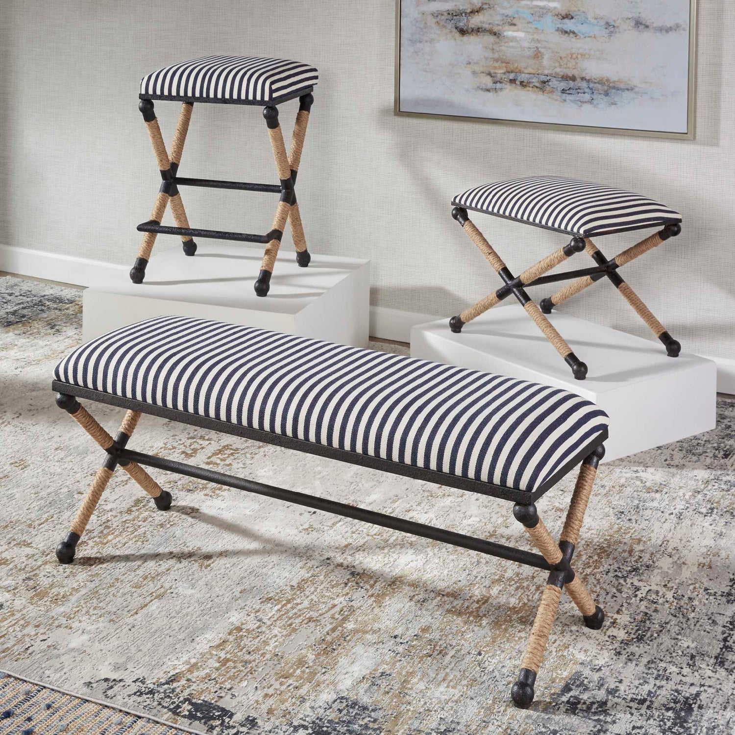 Luxury Upholstered Modern Counter Stool European Style for Villa