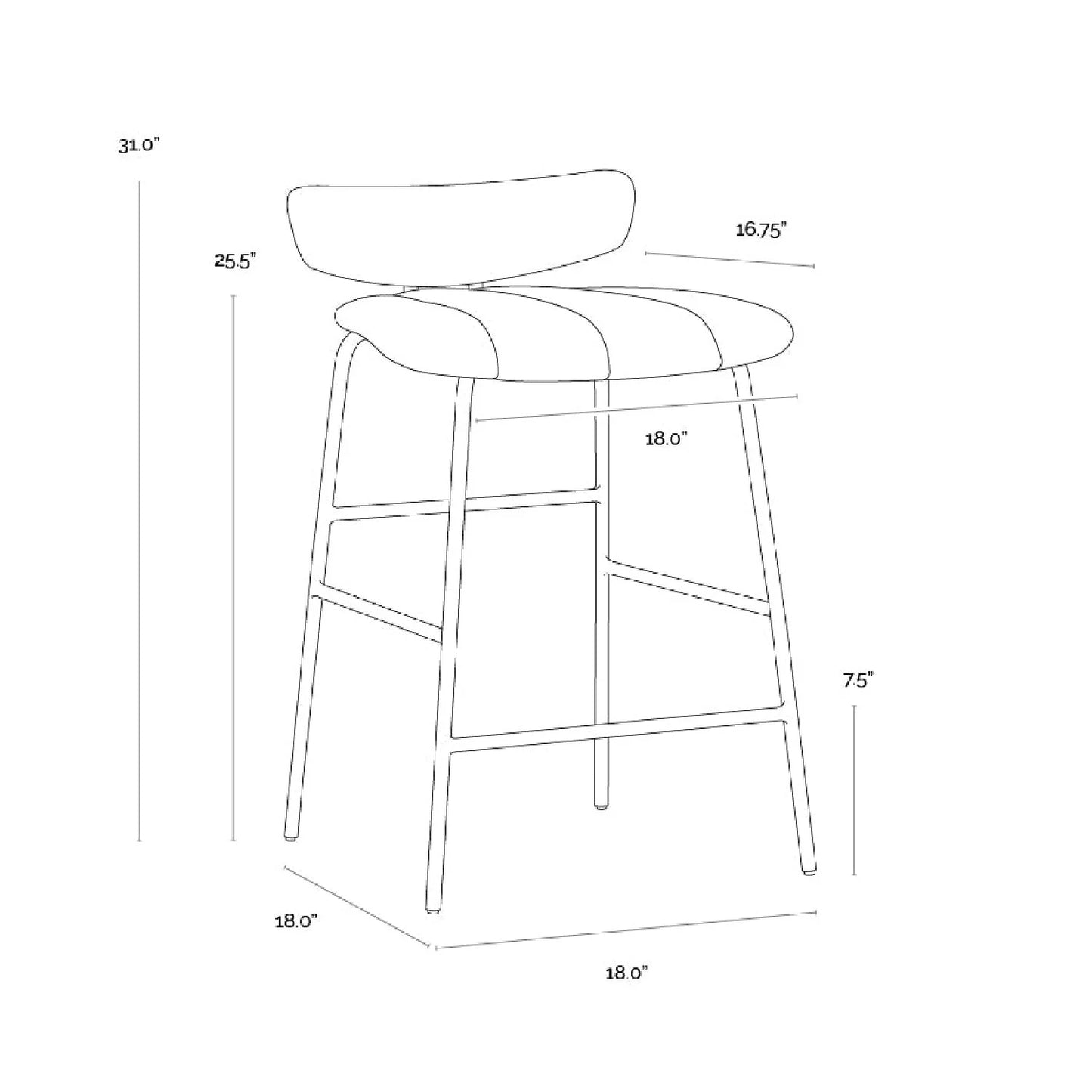 Luxury Upholstered Modern Counter Stool European Style for Villa