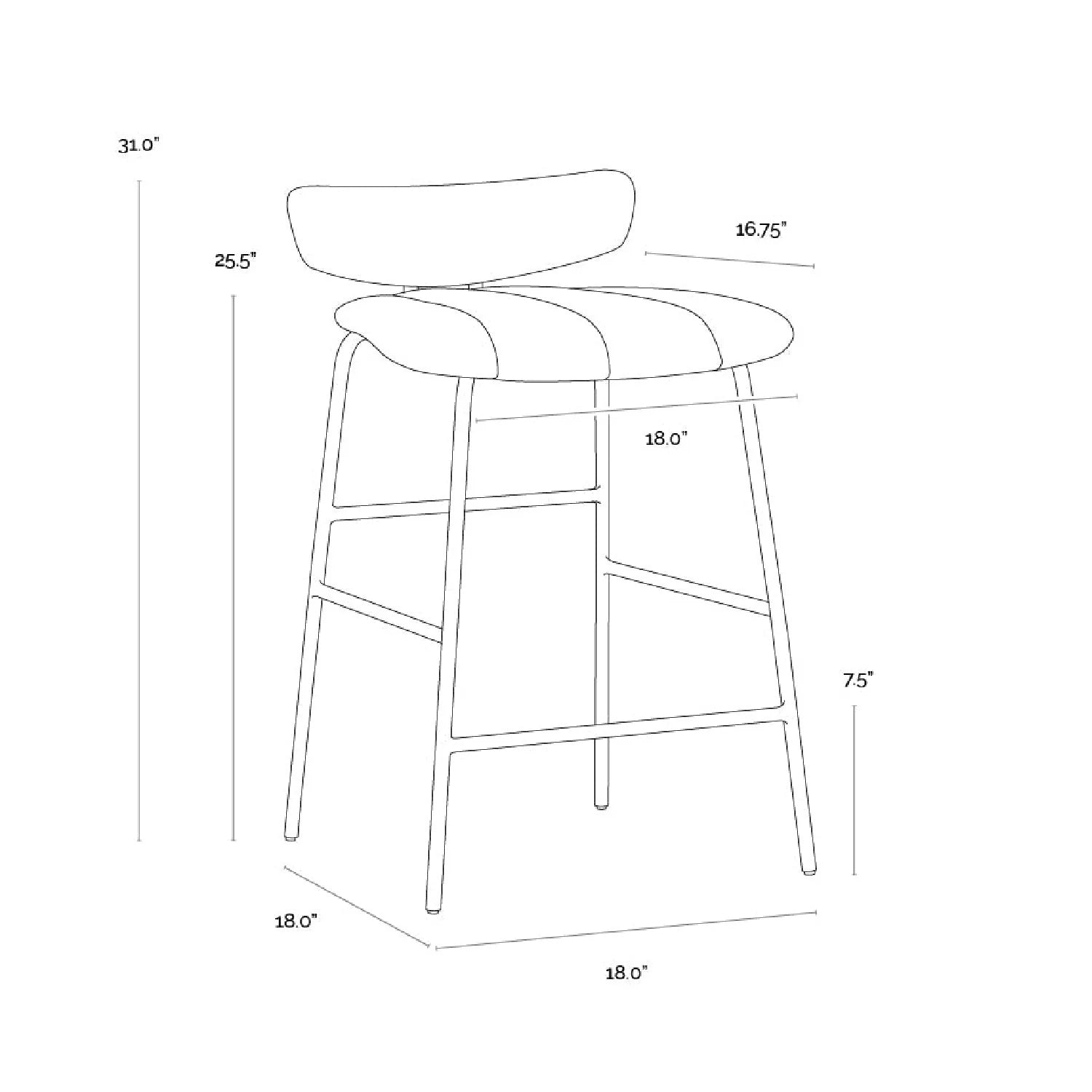 Luxury Upholstered Modern Counter Stool European Style for Villa