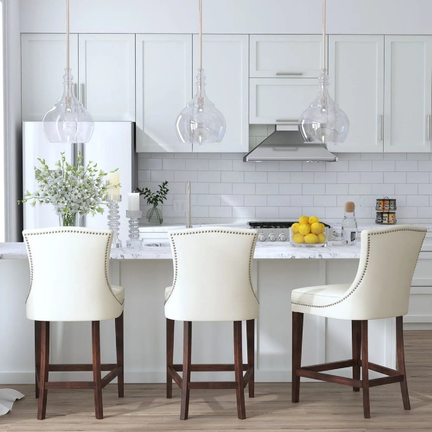 Luxury Upholstered Modern Counter Stool European Style for Villa