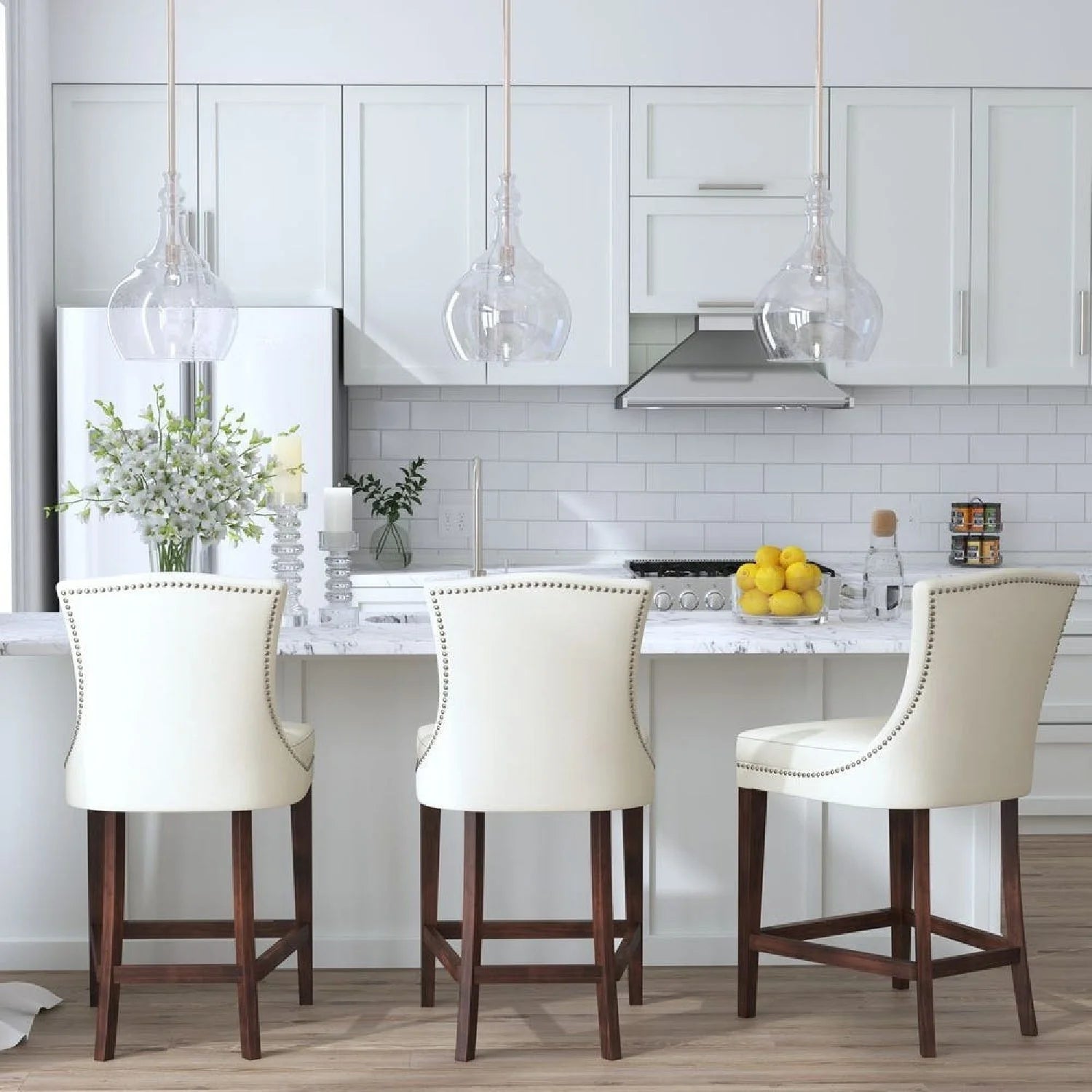Luxury Upholstered Modern Counter Stool European Style for Villa