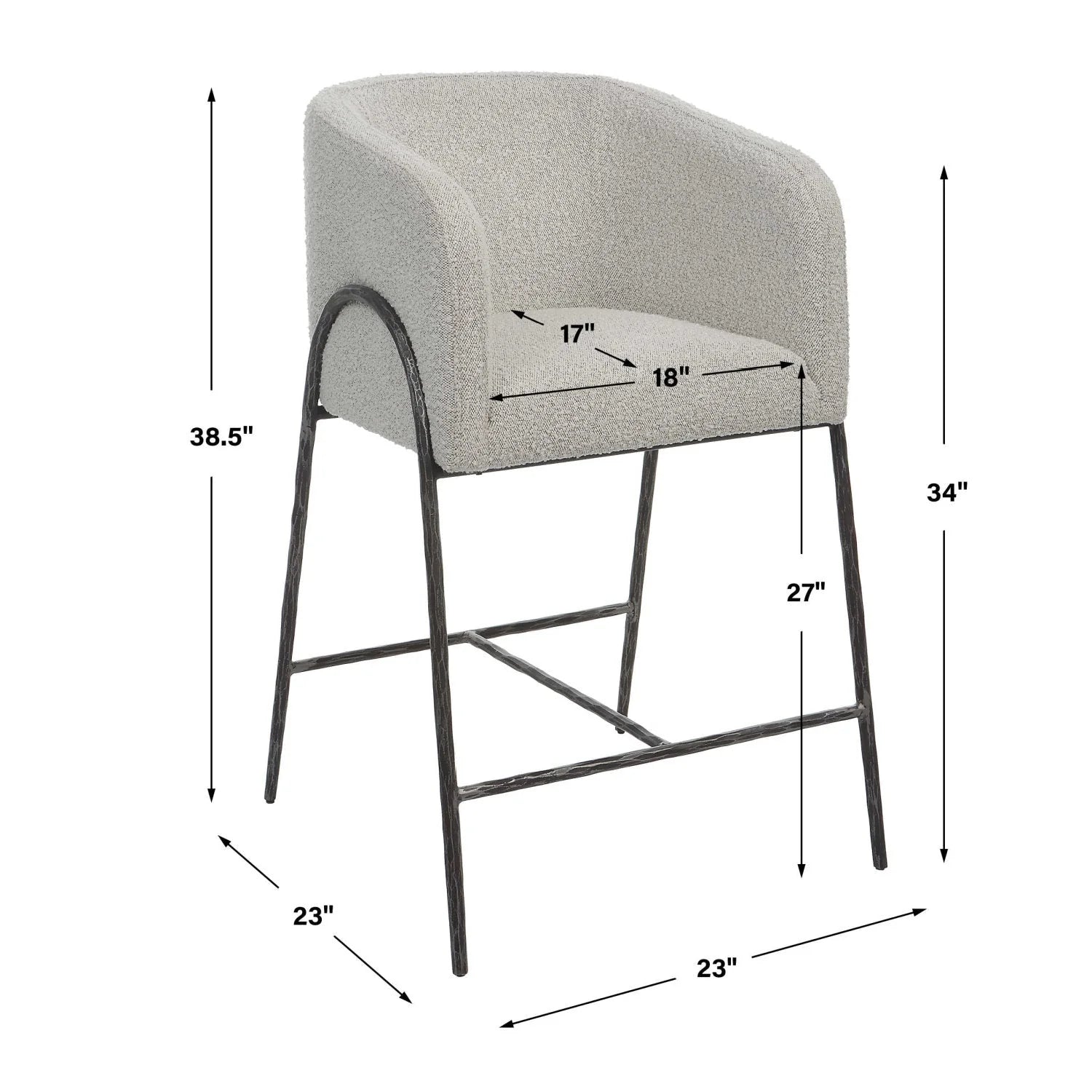 Luxury Upholstered Modern Counter Stool European Style for Villa