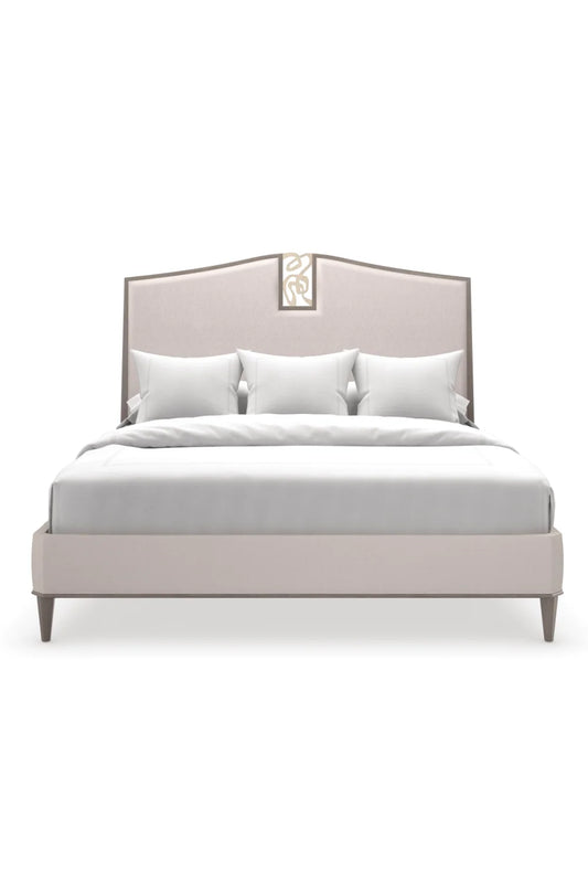 Luxury Upholstered Modern Cream Bed European Style for Villa