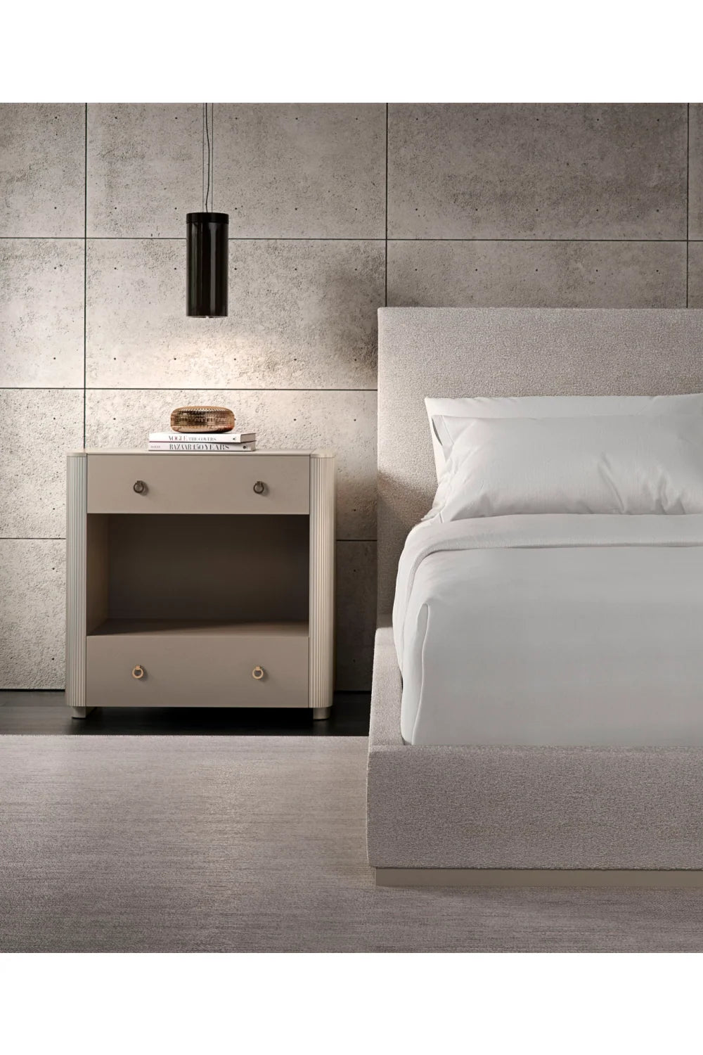 Luxury Upholstered Modern Cream Bed European Style for Villa