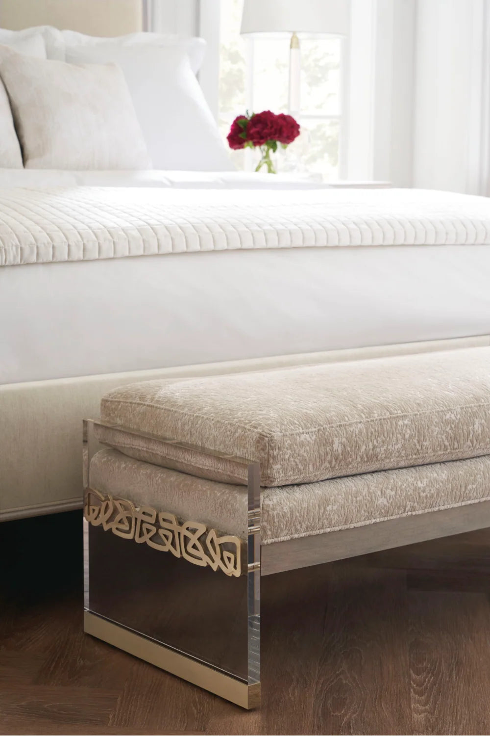 Luxury Upholstered Modern Cream Bed European Style for Villa