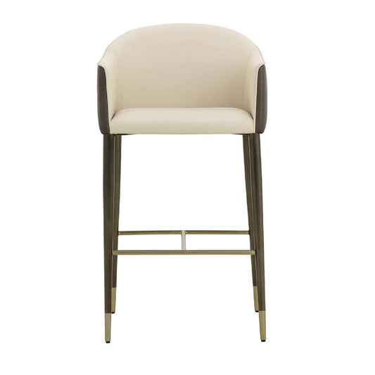 Luxury Upholstered Modern Cream Counter Stool European Style for Villa