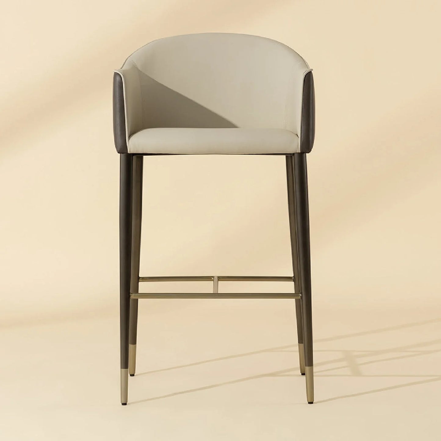 Luxury Upholstered Modern Cream Counter Stool European Style for Villa
