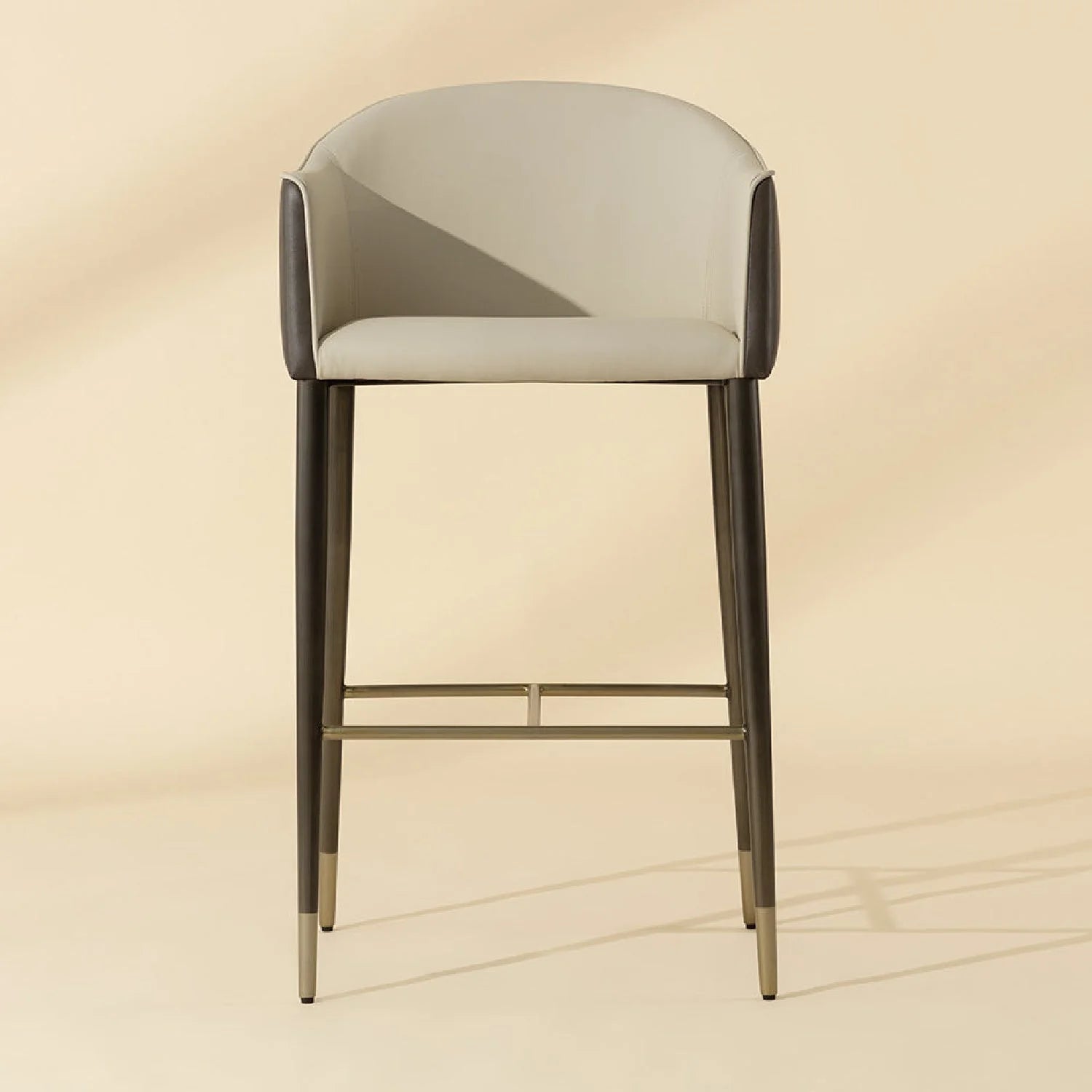 Luxury Upholstered Modern Cream Counter Stool European Style for Villa