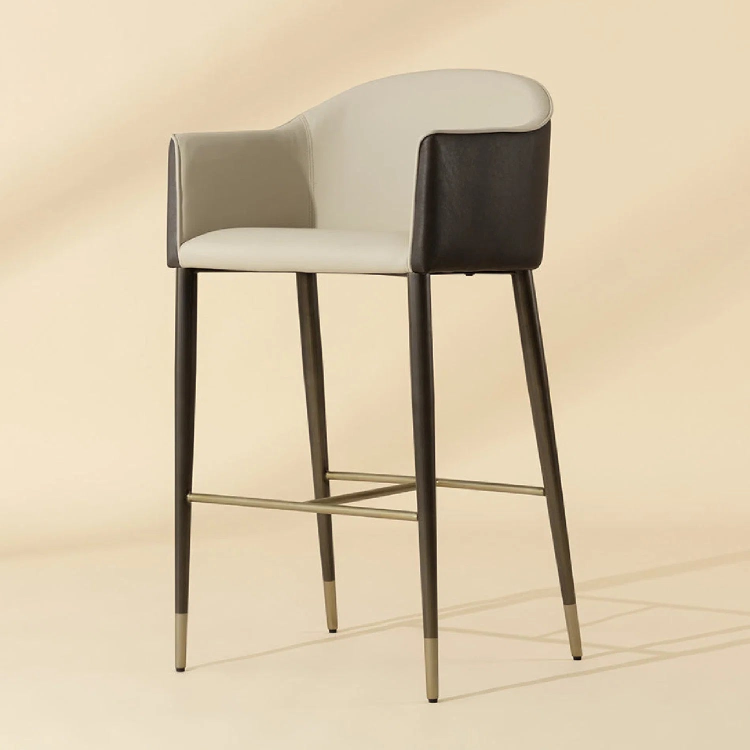 Luxury Upholstered Modern Cream Counter Stool European Style for Villa