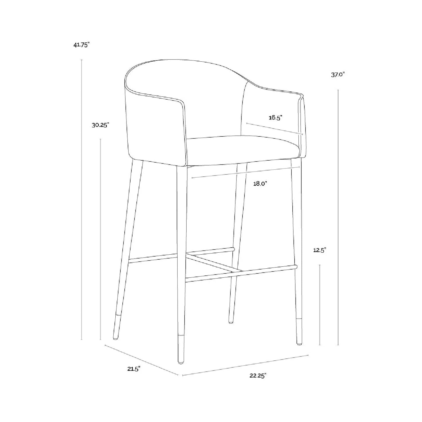 Luxury Upholstered Modern Cream Counter Stool European Style for Villa