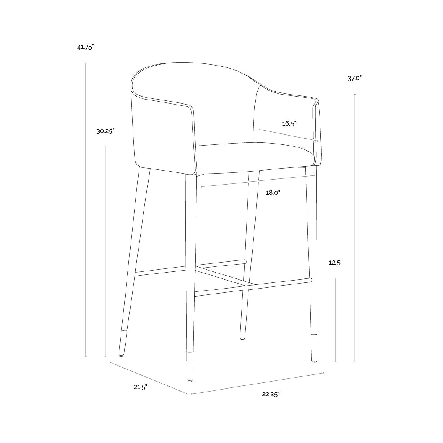 Luxury Upholstered Modern Cream Counter Stool European Style for Villa