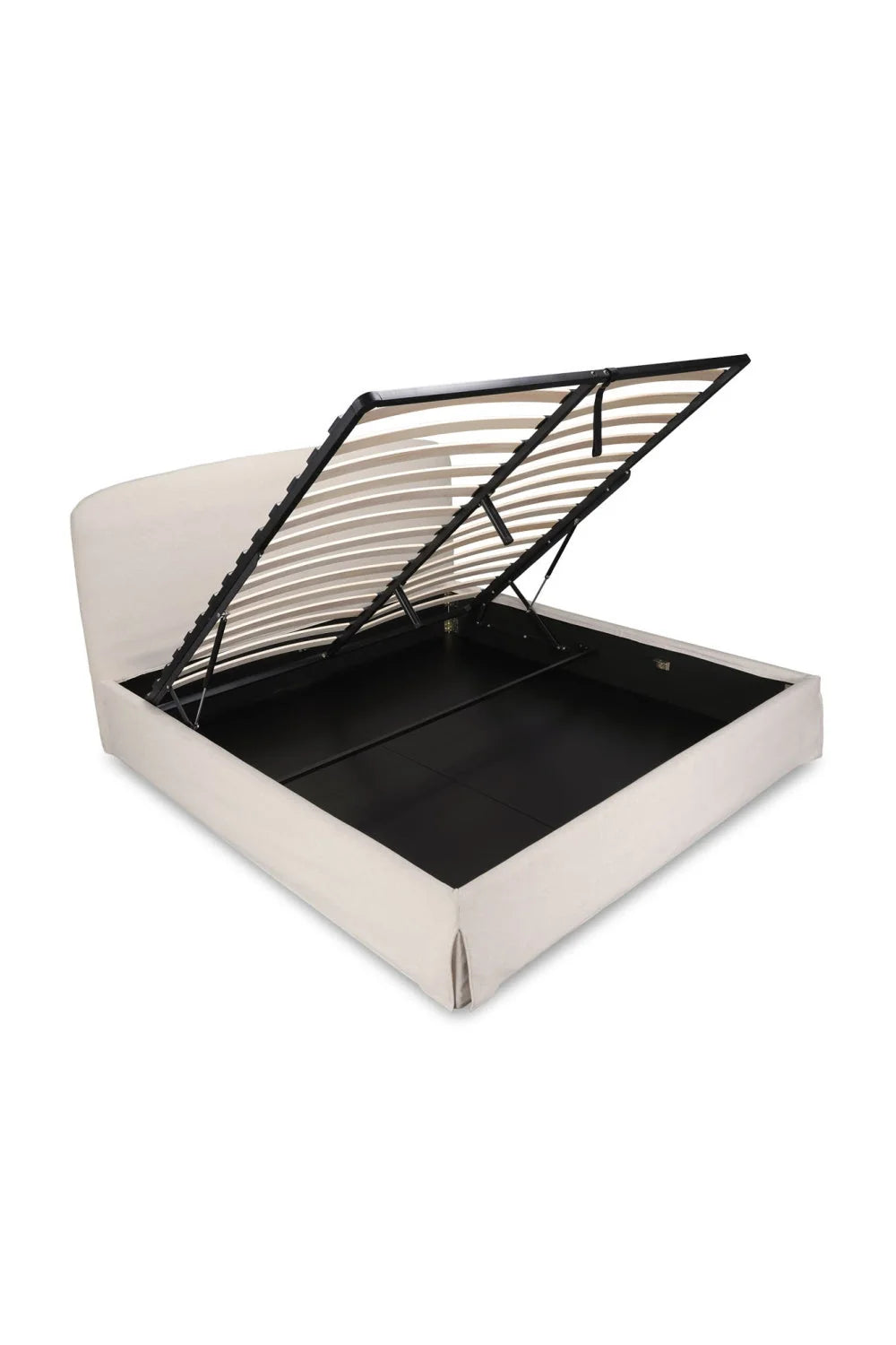 Luxury Upholstered Modern Cream Storage Bed European Style for Villa