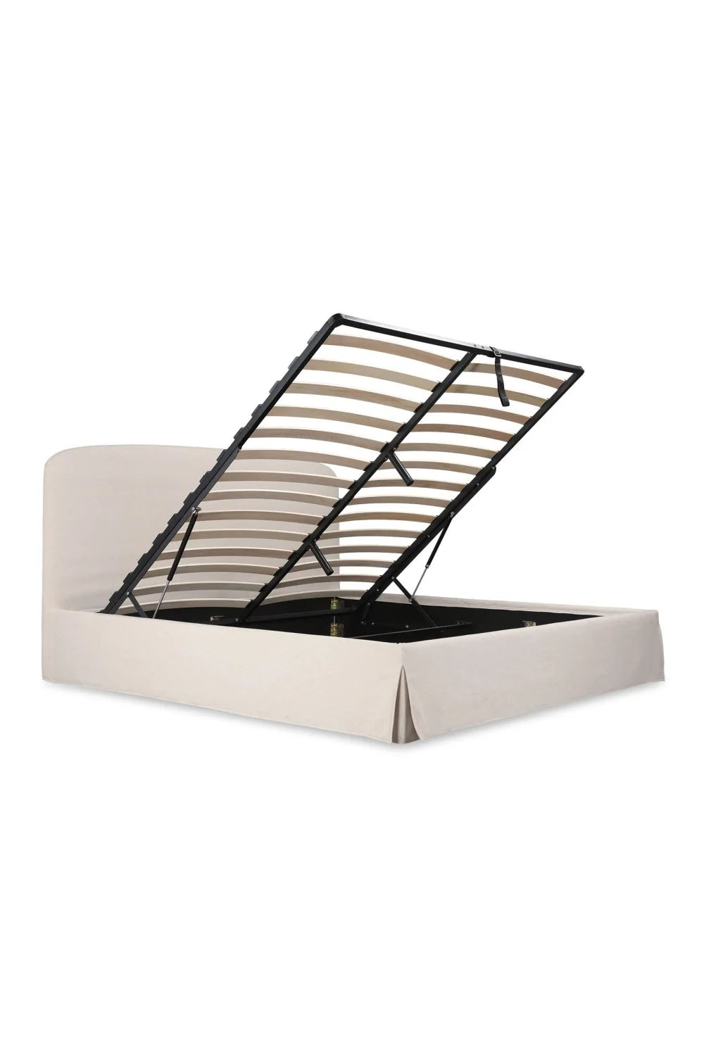 Luxury Upholstered Modern Cream Storage Bed European Style for Villa