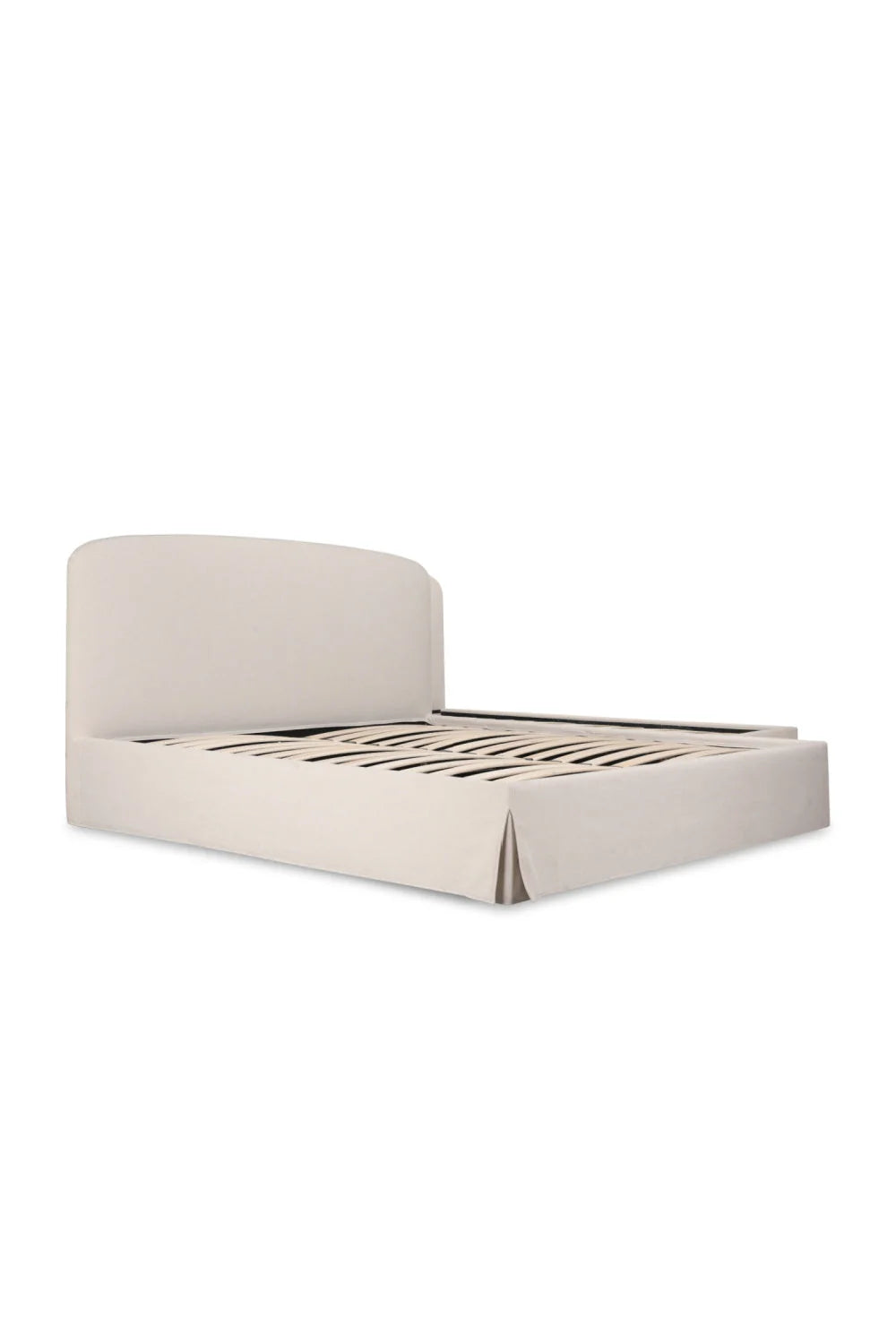 Luxury Upholstered Modern Cream Storage Bed European Style for Villa