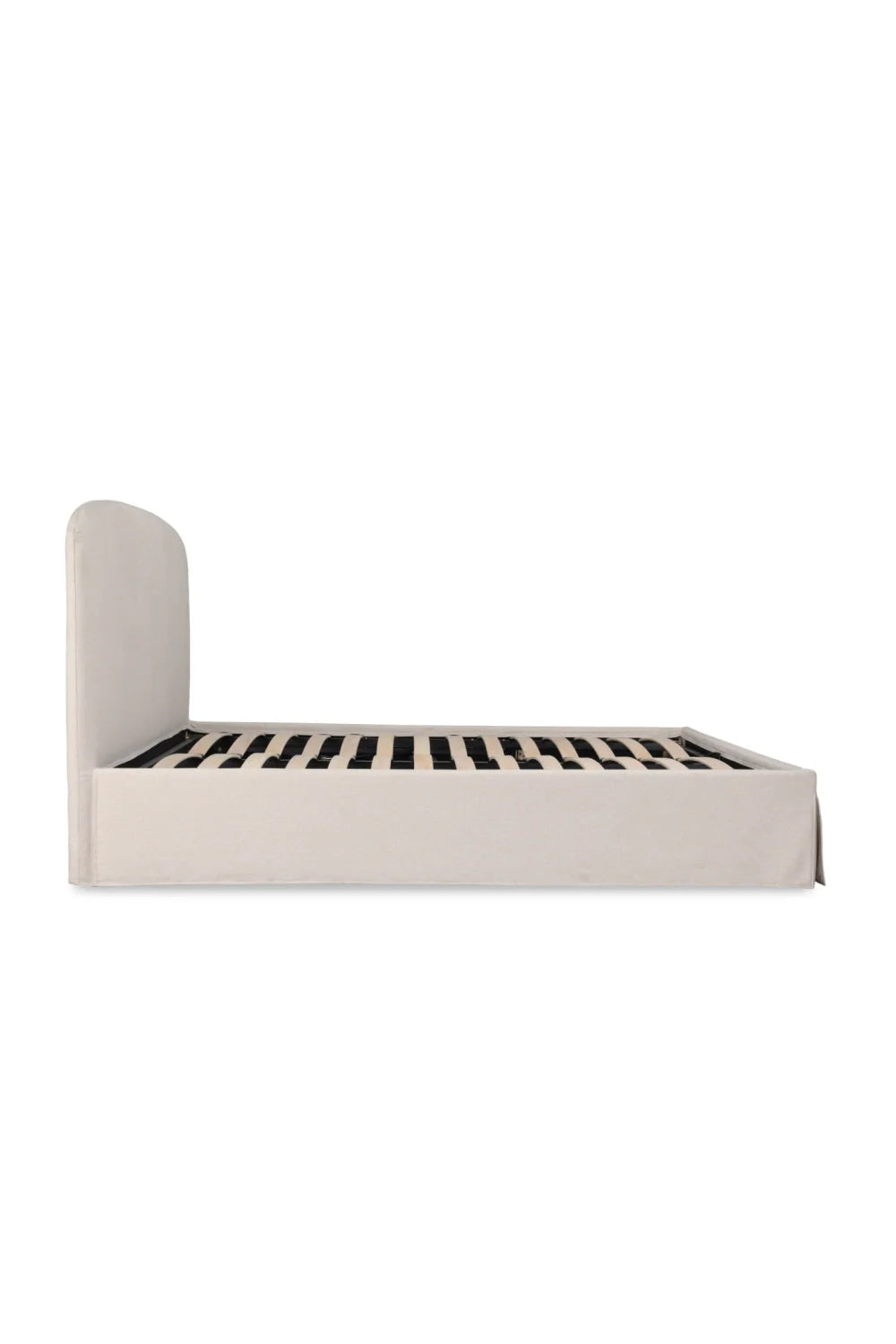 Luxury Upholstered Modern Cream Storage Bed European Style for Villa