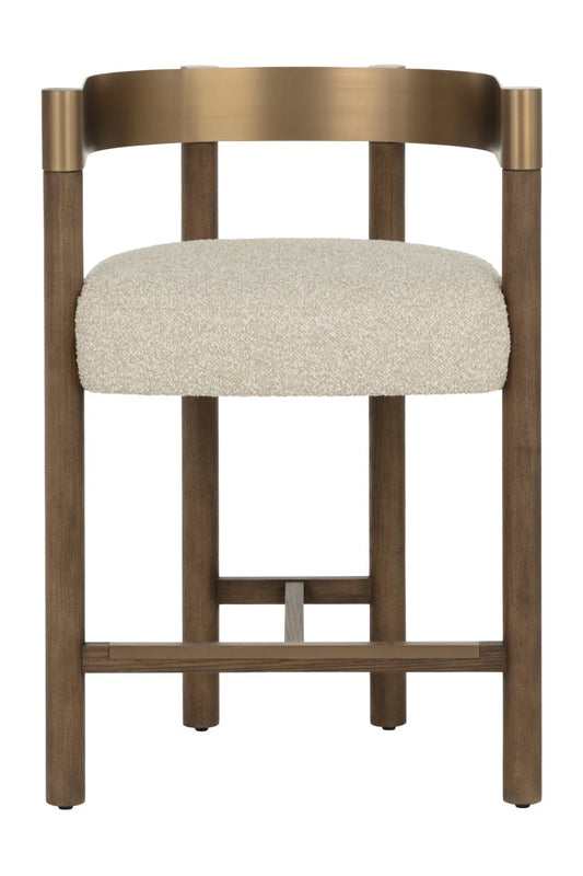 Luxury Upholstered Modern Curved Bar Stool European Style for Villa