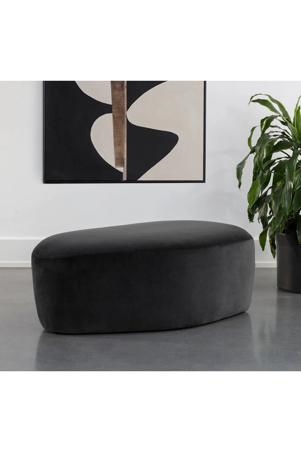 Luxury Upholstered Modern Curved Ottoman European Style for Villa