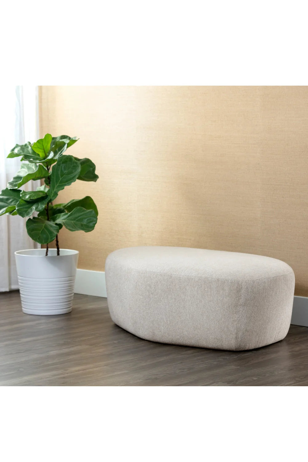 Luxury Upholstered Modern Curved Ottoman European Style for Villa