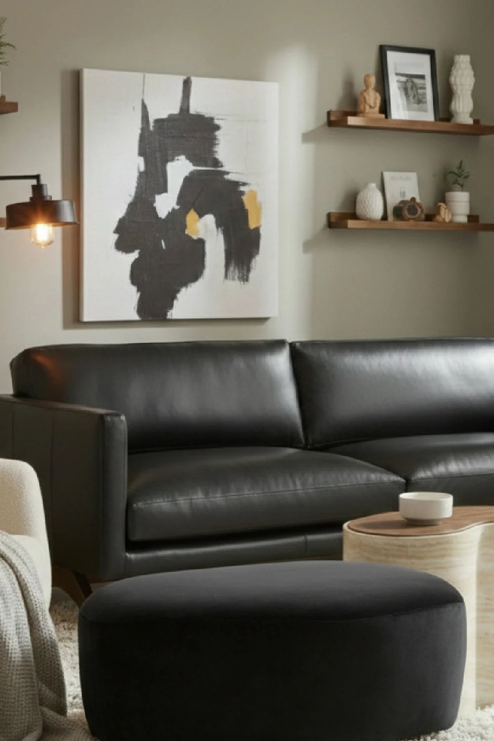 Luxury Upholstered Modern Curved Ottoman European Style for Villa