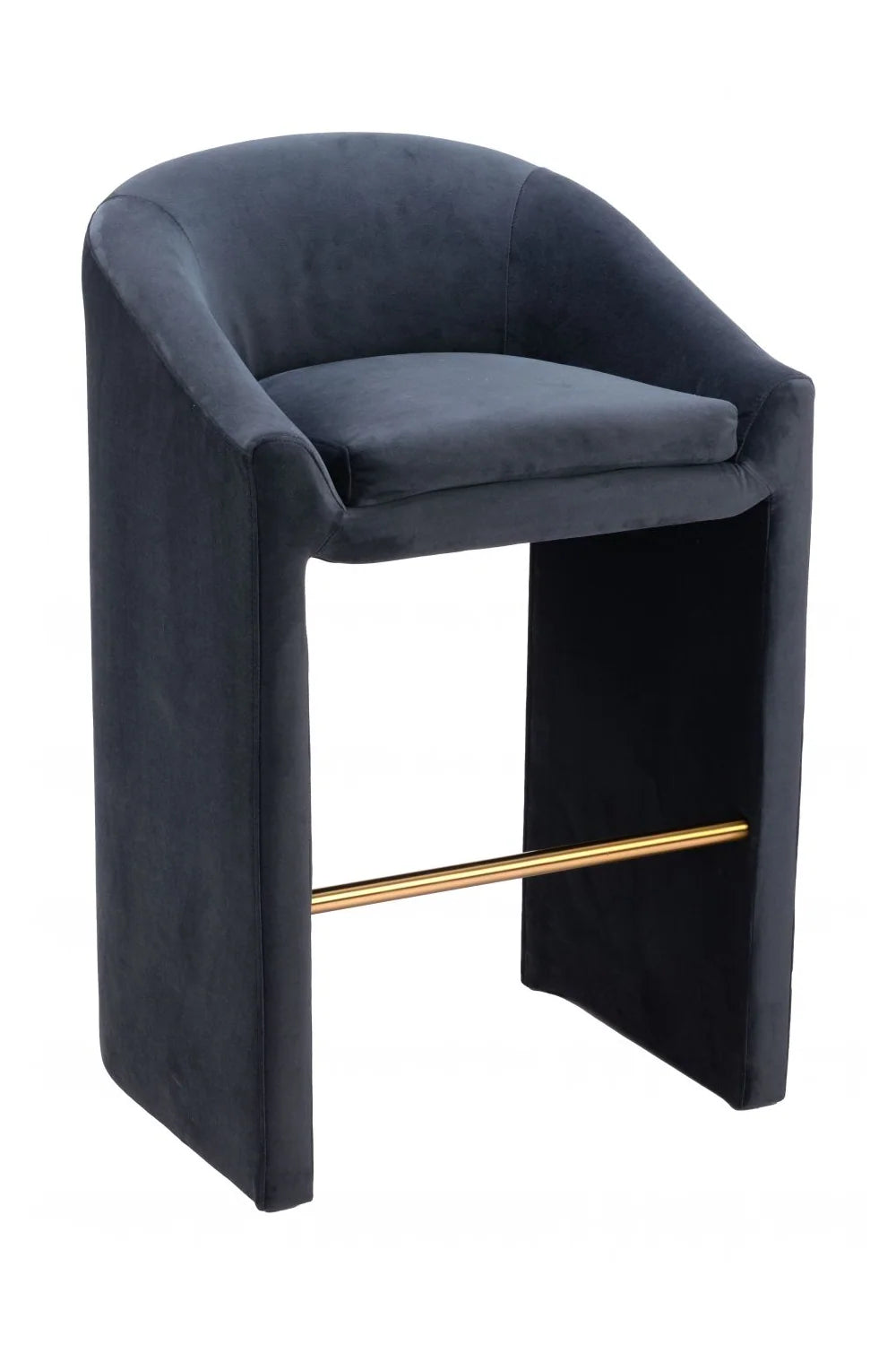 Luxury Upholstered Modern Dark Gray Bar Stool European Style for Villa