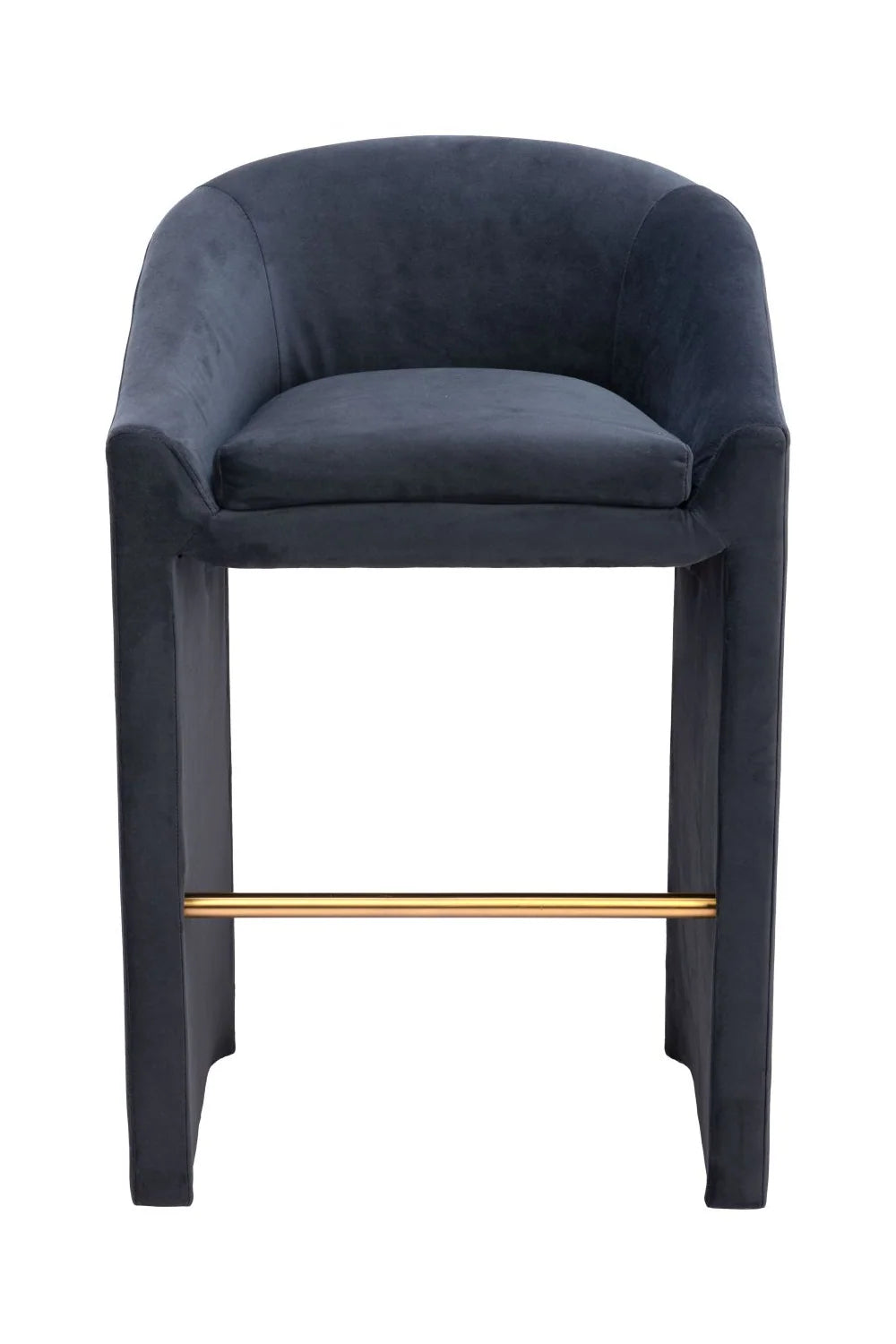 Luxury Upholstered Modern Dark Gray Bar Stool European Style for Villa