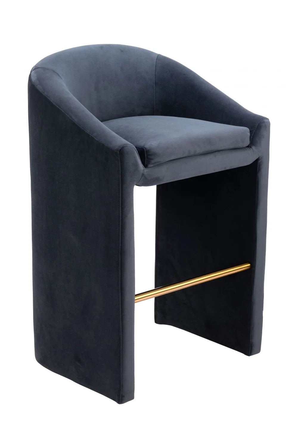 Luxury Upholstered Modern Dark Gray Bar Stool European Style for Villa