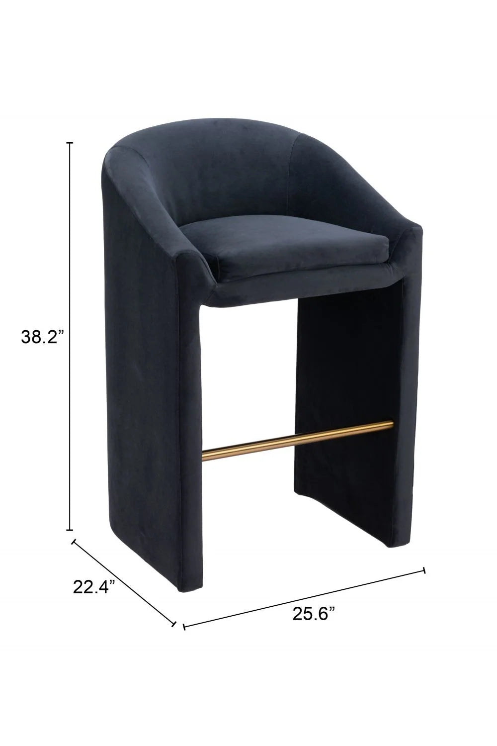 Luxury Upholstered Modern Dark Gray Bar Stool European Style for Villa