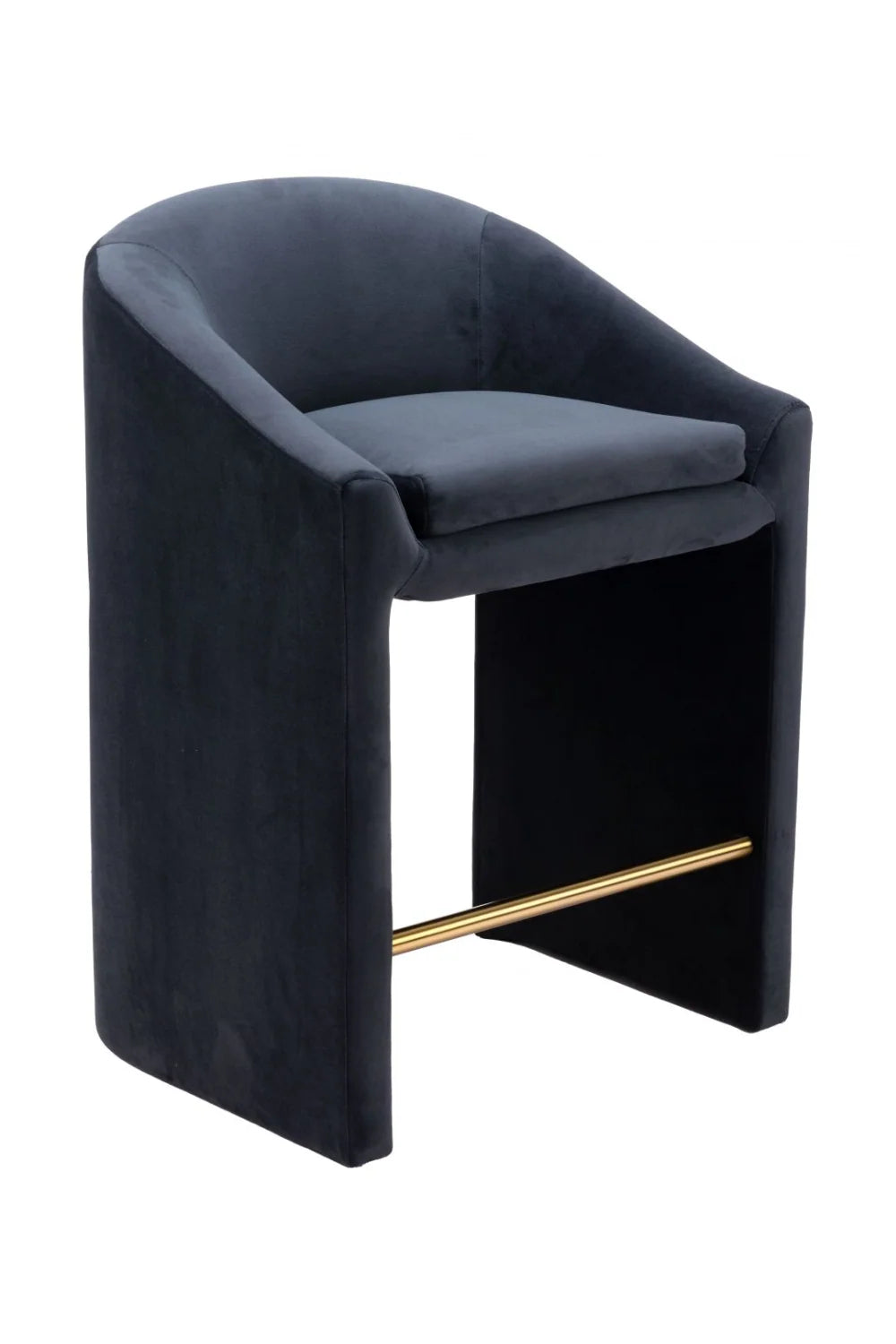 Luxury Upholstered Modern Dark Gray Counter Stool European Style for Villa