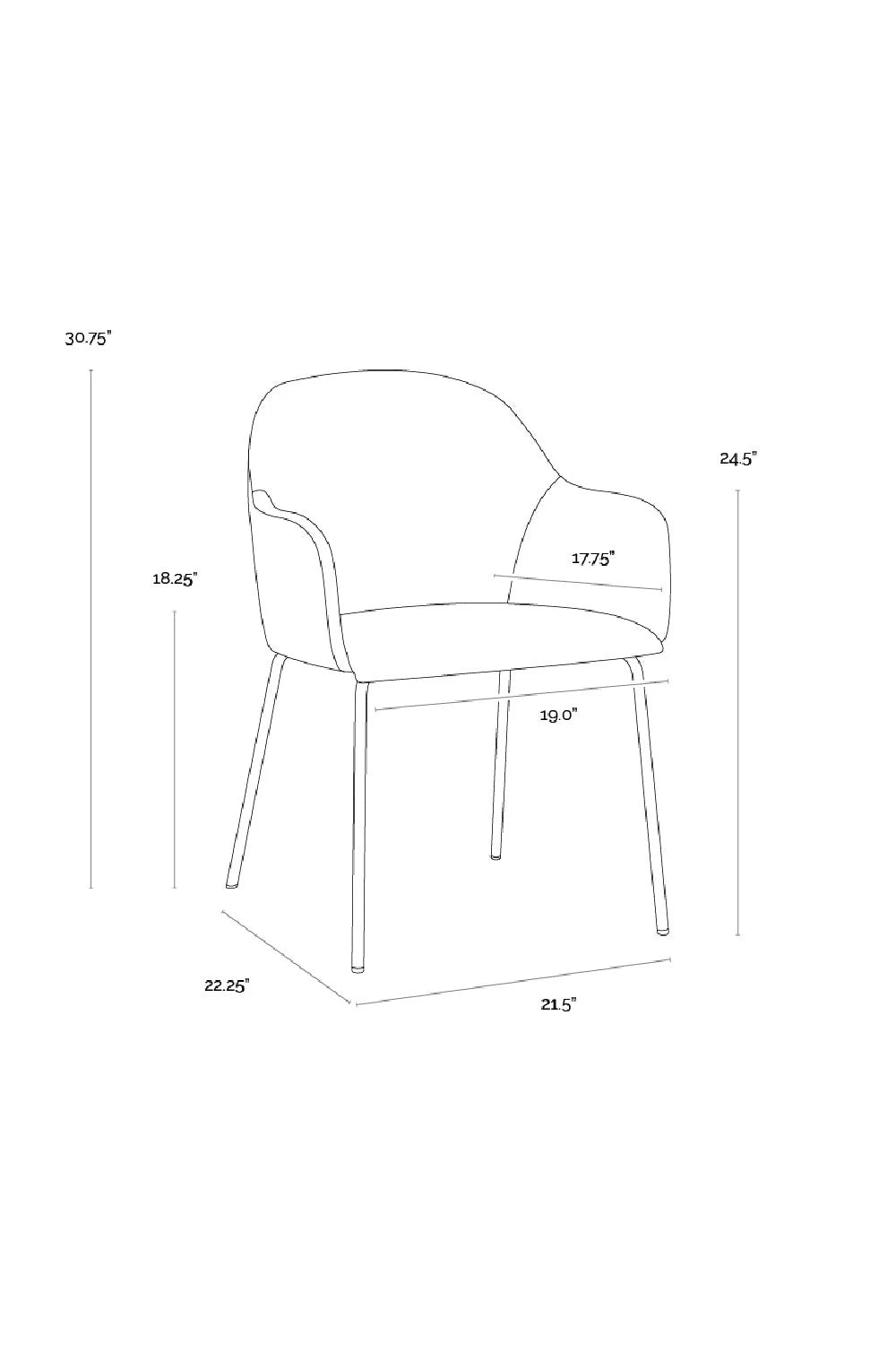 Luxury Upholstered Modern Dining Armchair European Style for Villa