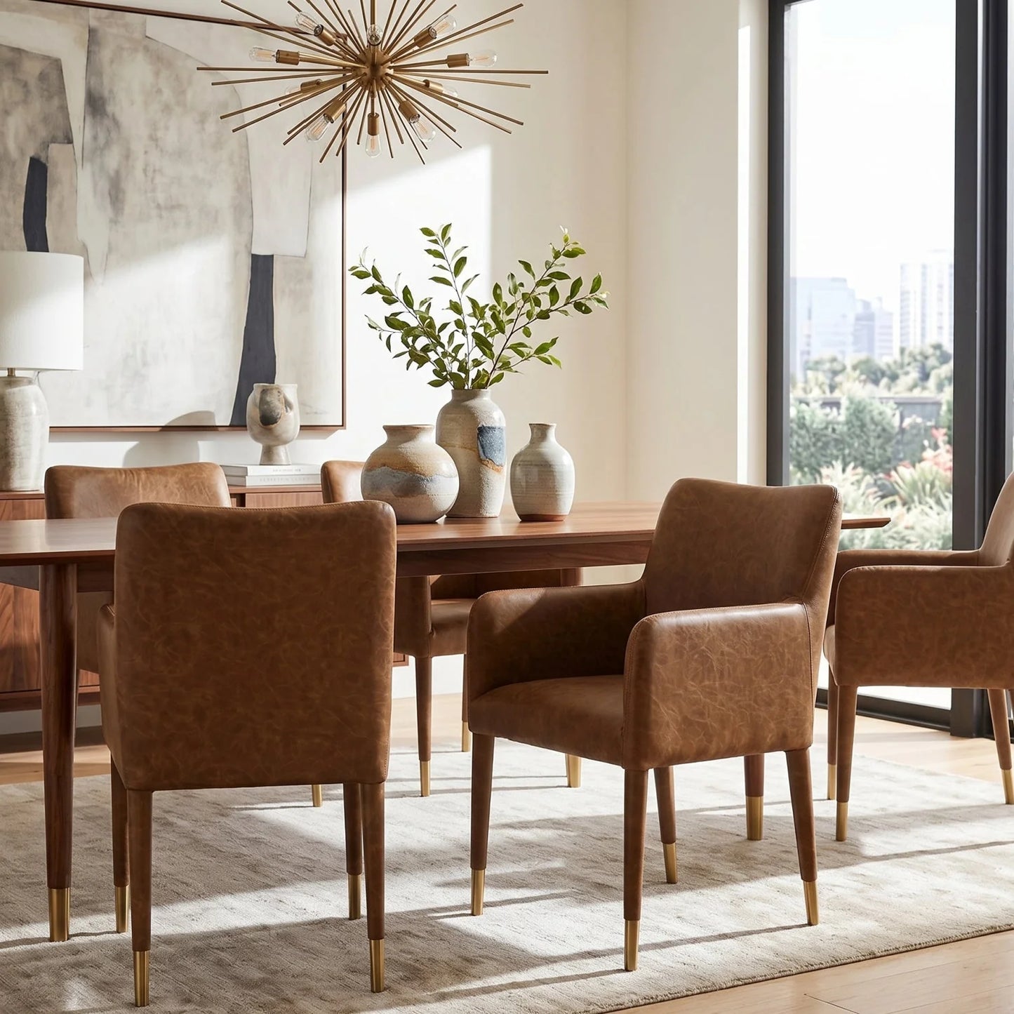 Luxury Upholstered Modern Dining Armchair European Style for Villa