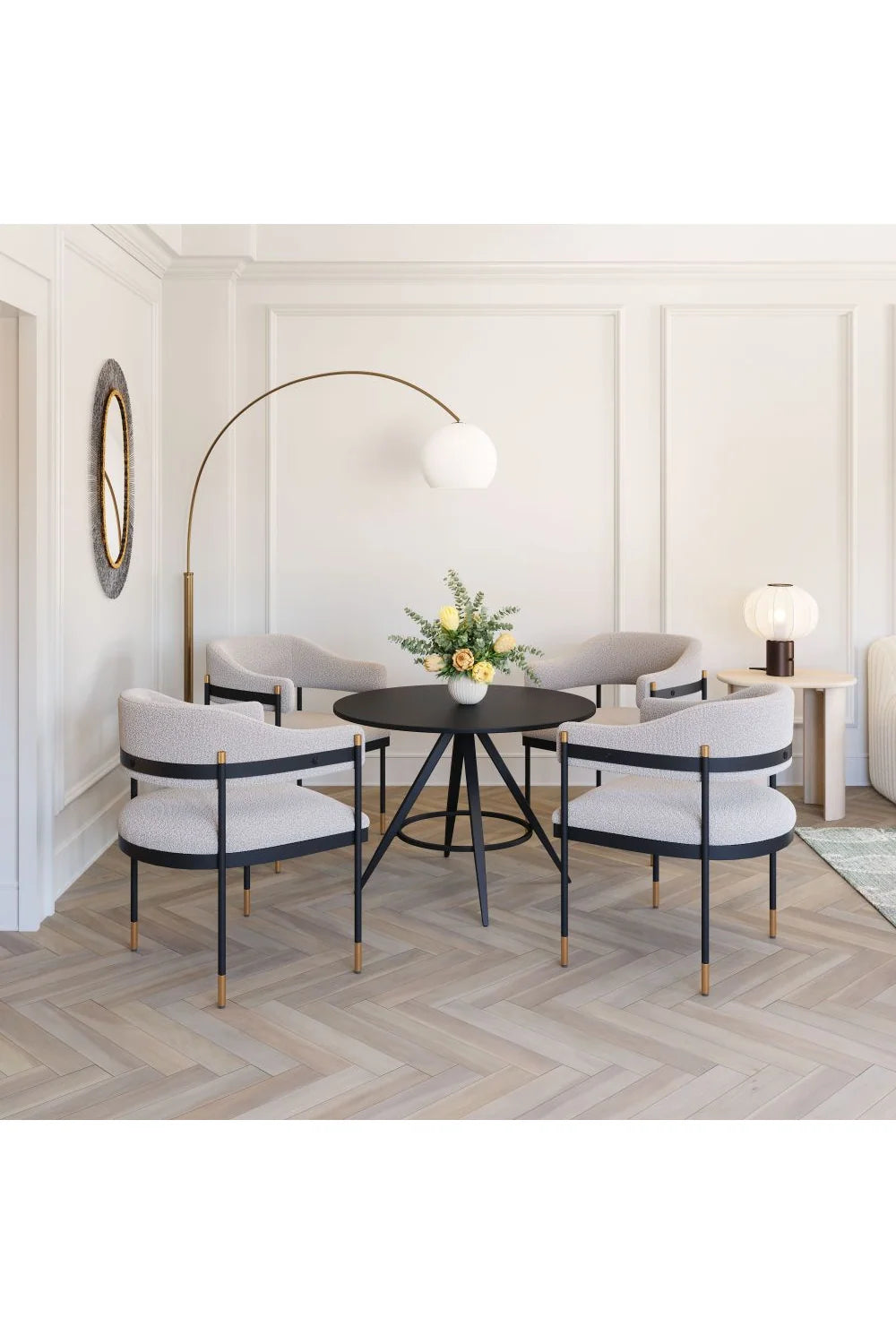 Luxury Upholstered Modern Dining Armchair European Style for Villa