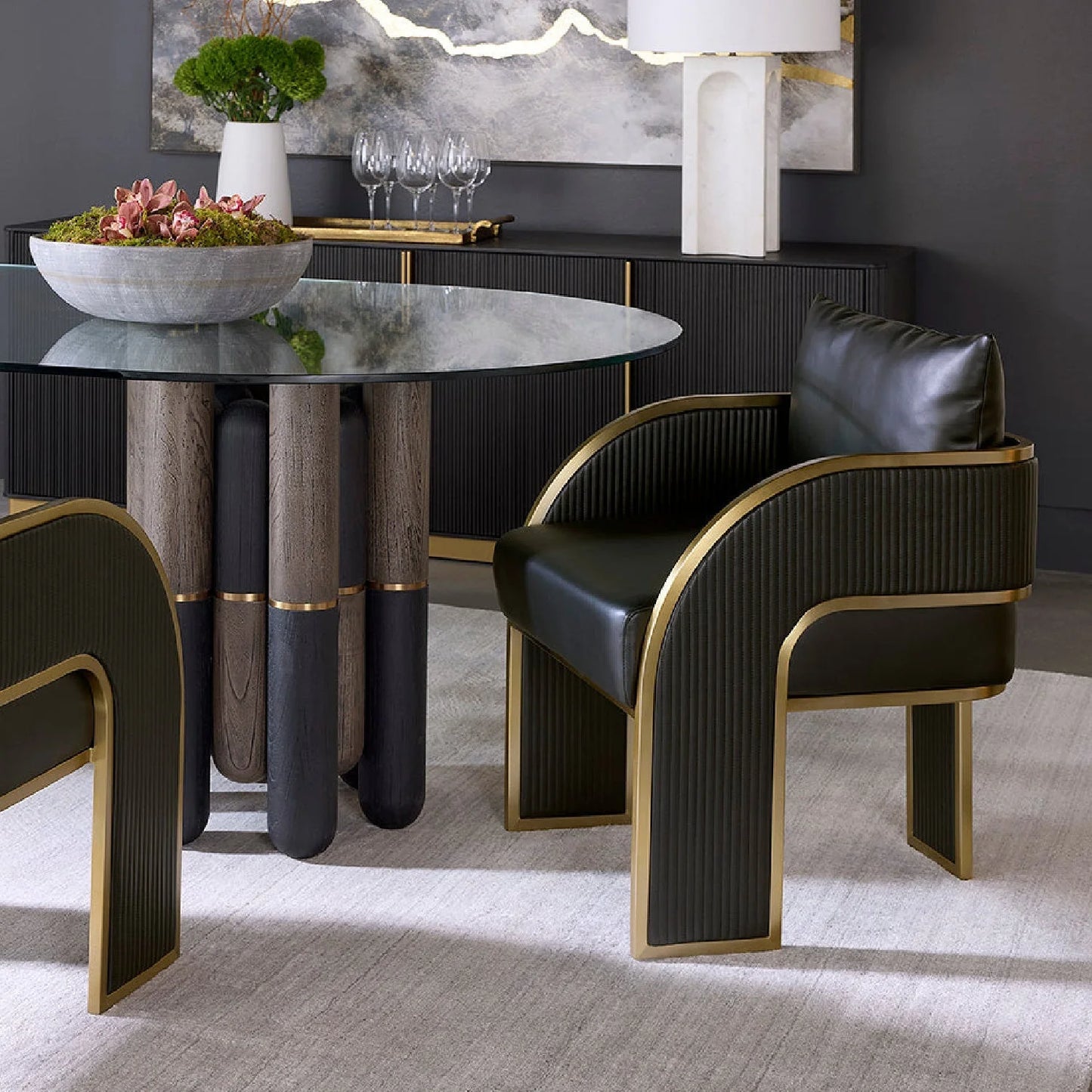 Luxury Upholstered Modern Dining Armchair European Style for Villa