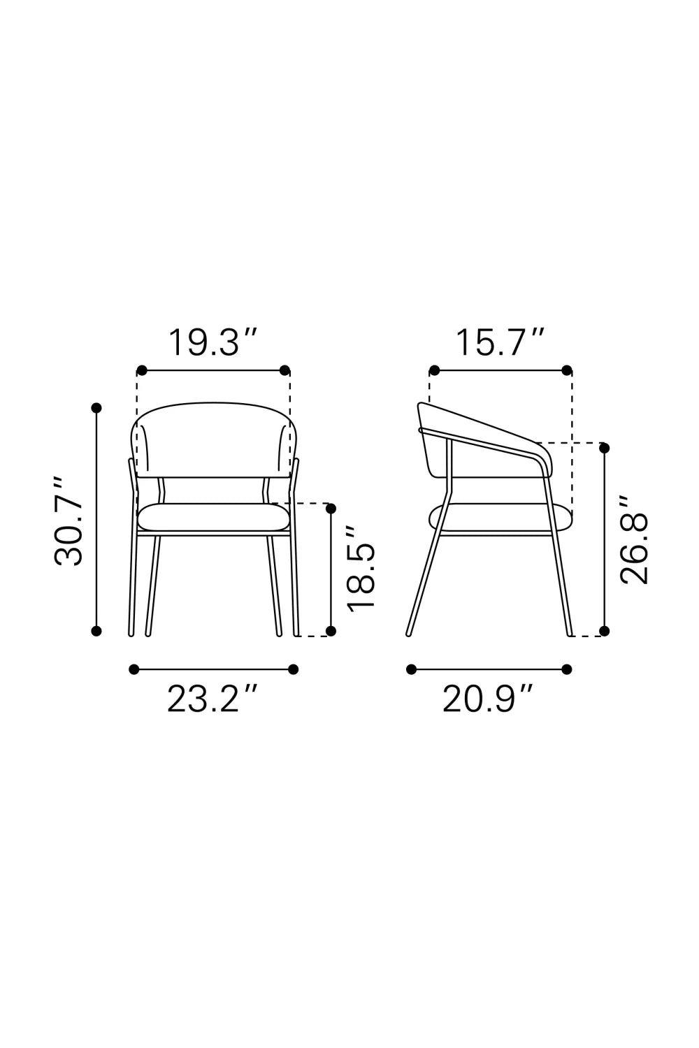 Luxury Upholstered Modern Dining Armchair European Style for Villa