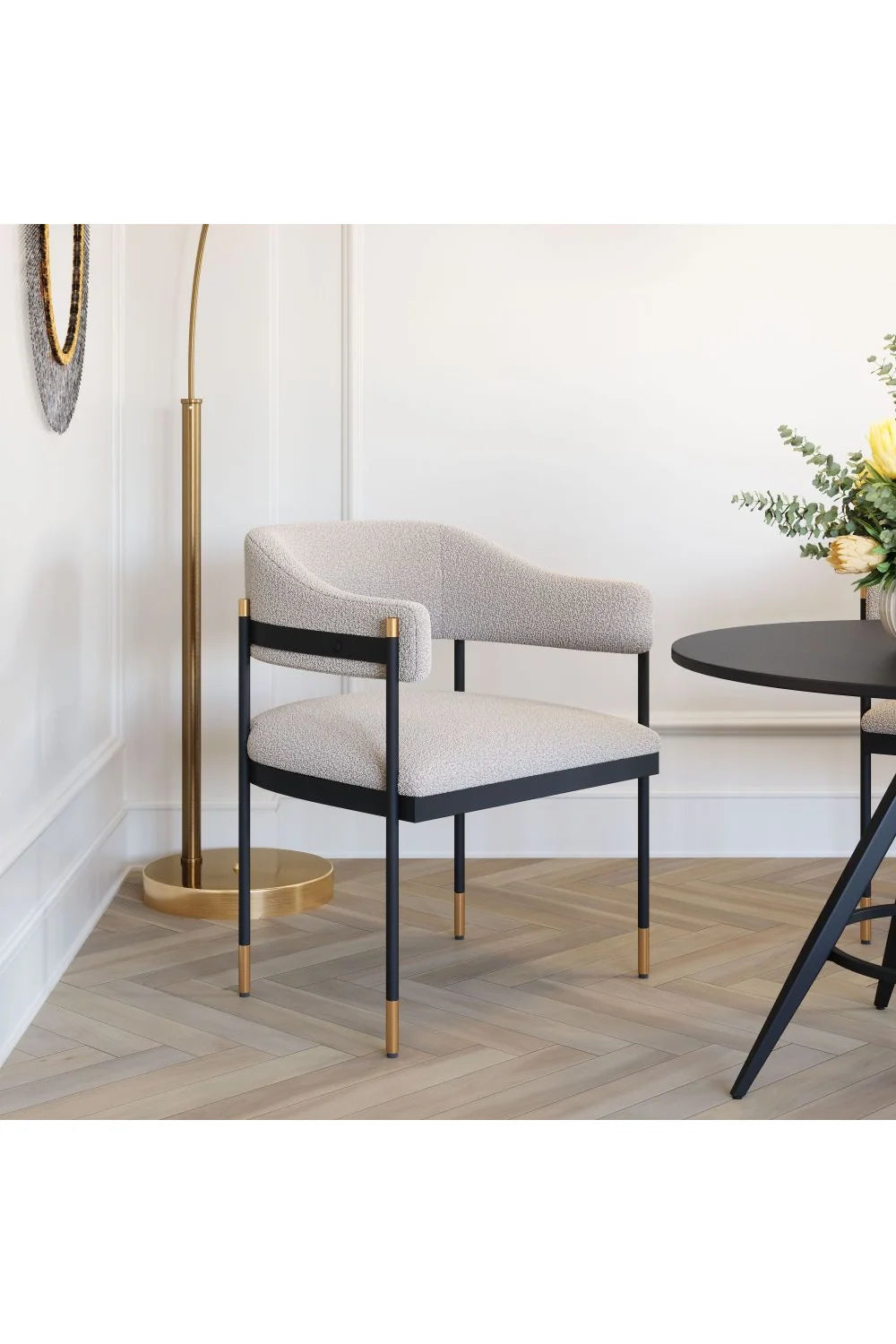 Luxury Upholstered Modern Dining Armchair European Style for Villa