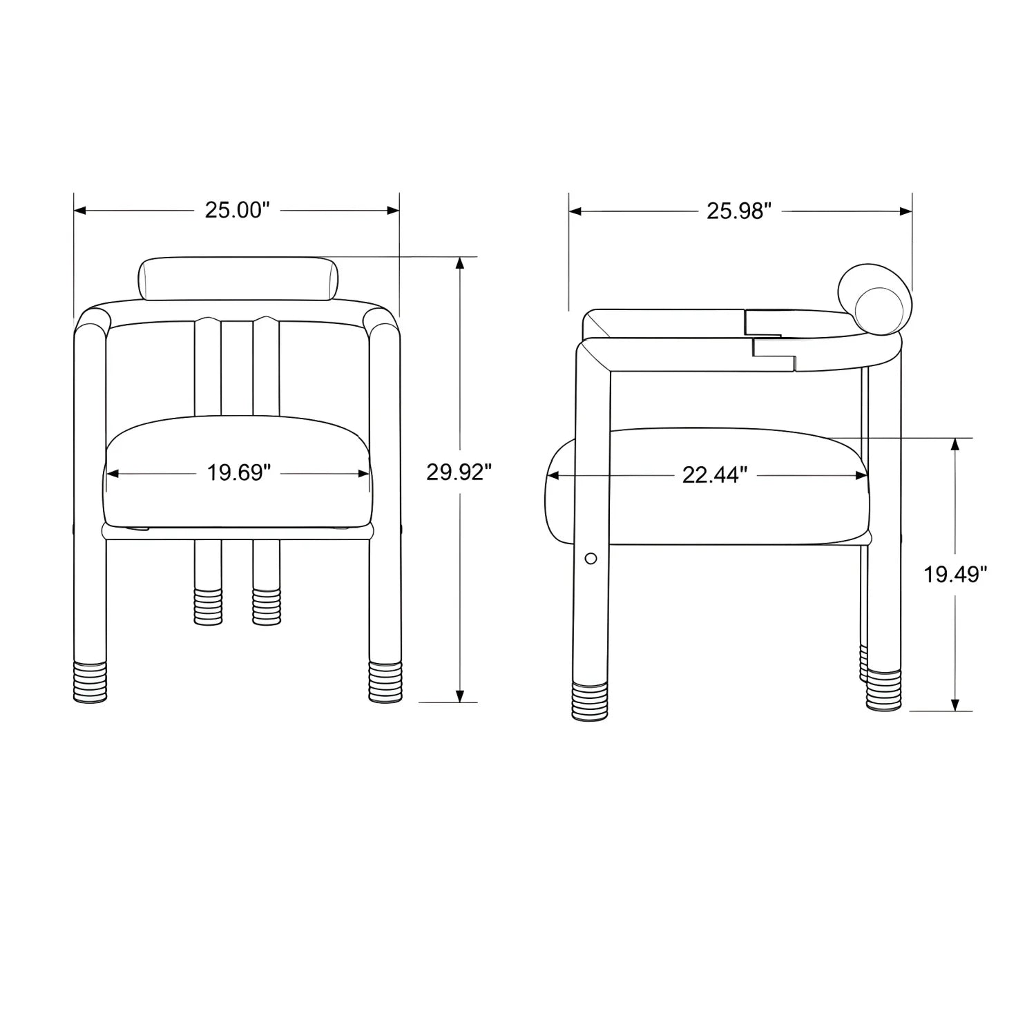 Luxury Upholstered Modern Dining Armchair European Style for Villa