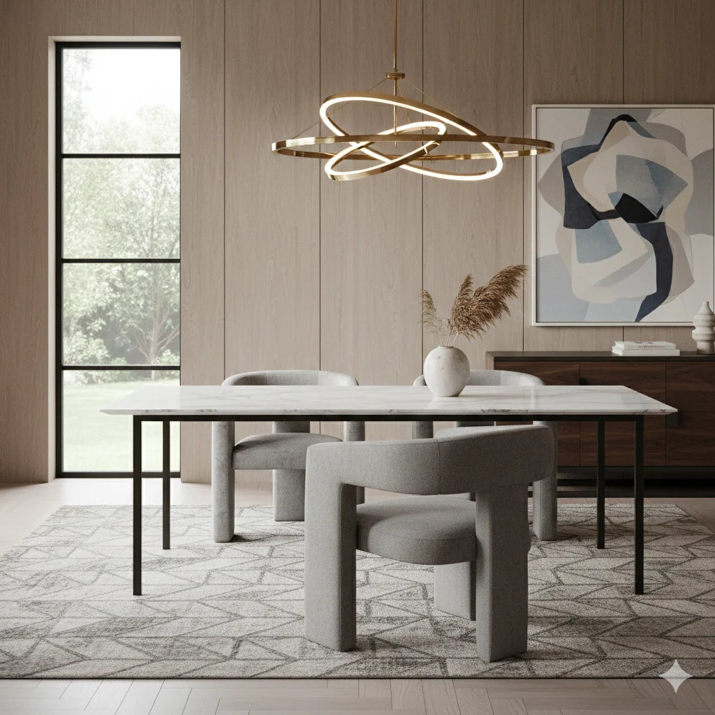 Luxury Upholstered Modern Dining Armchair European Style for Villa