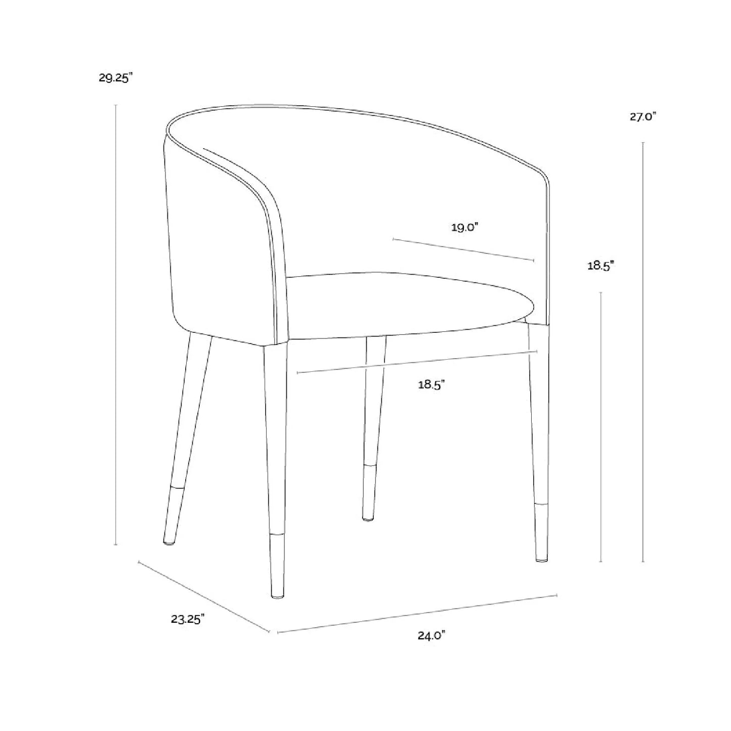 Luxury Upholstered Modern Dining Armchair European Style for Villa
