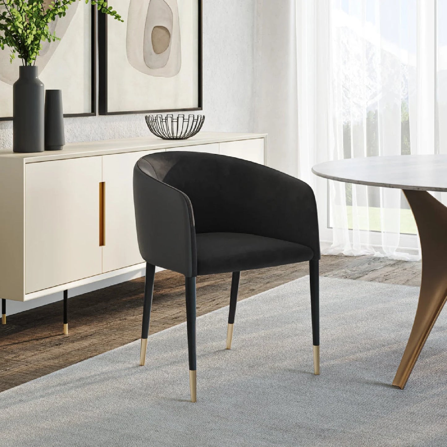 Luxury Upholstered Modern Dining Armchair European Style for Villa