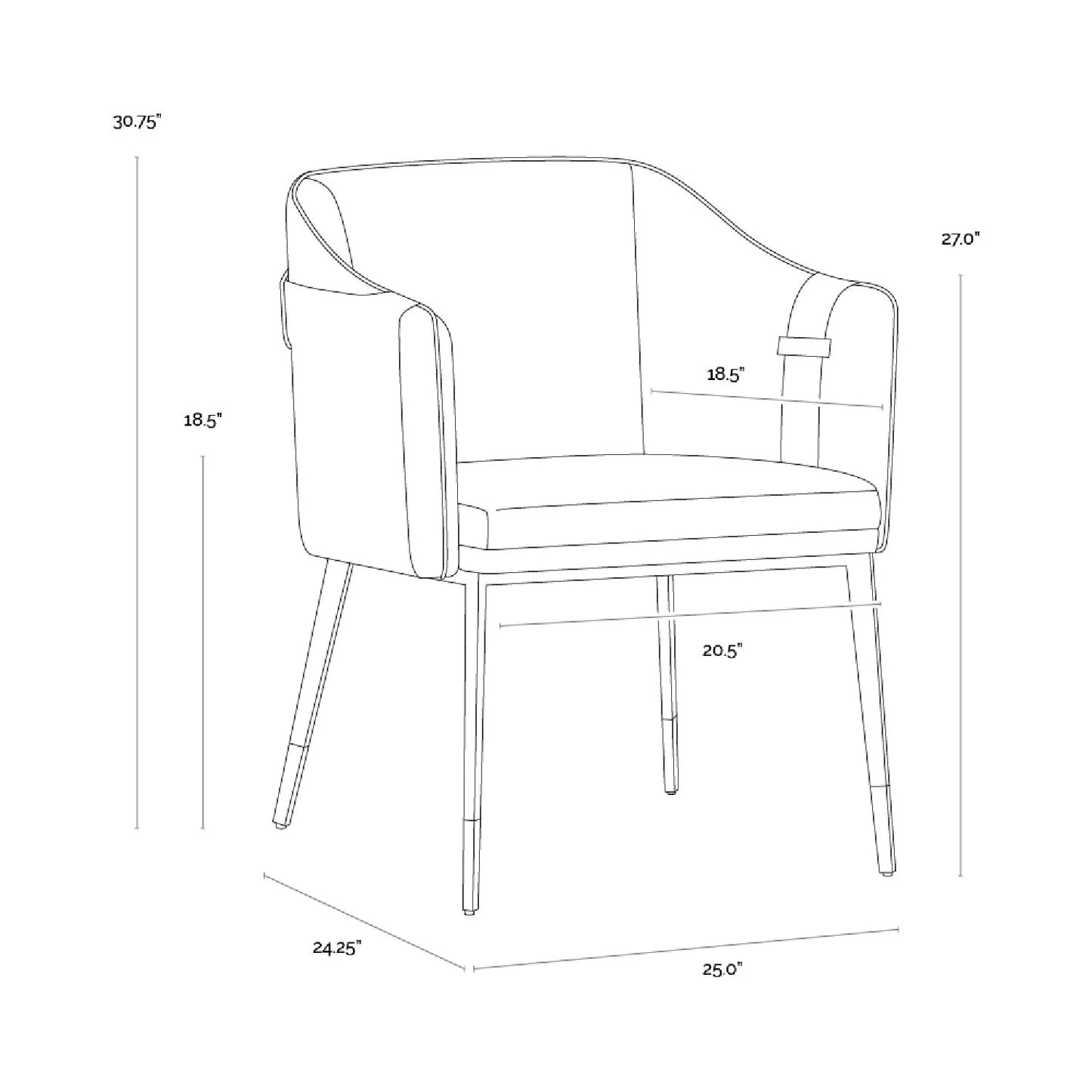 Luxury Upholstered Modern Dining Armchair European Style for Villa