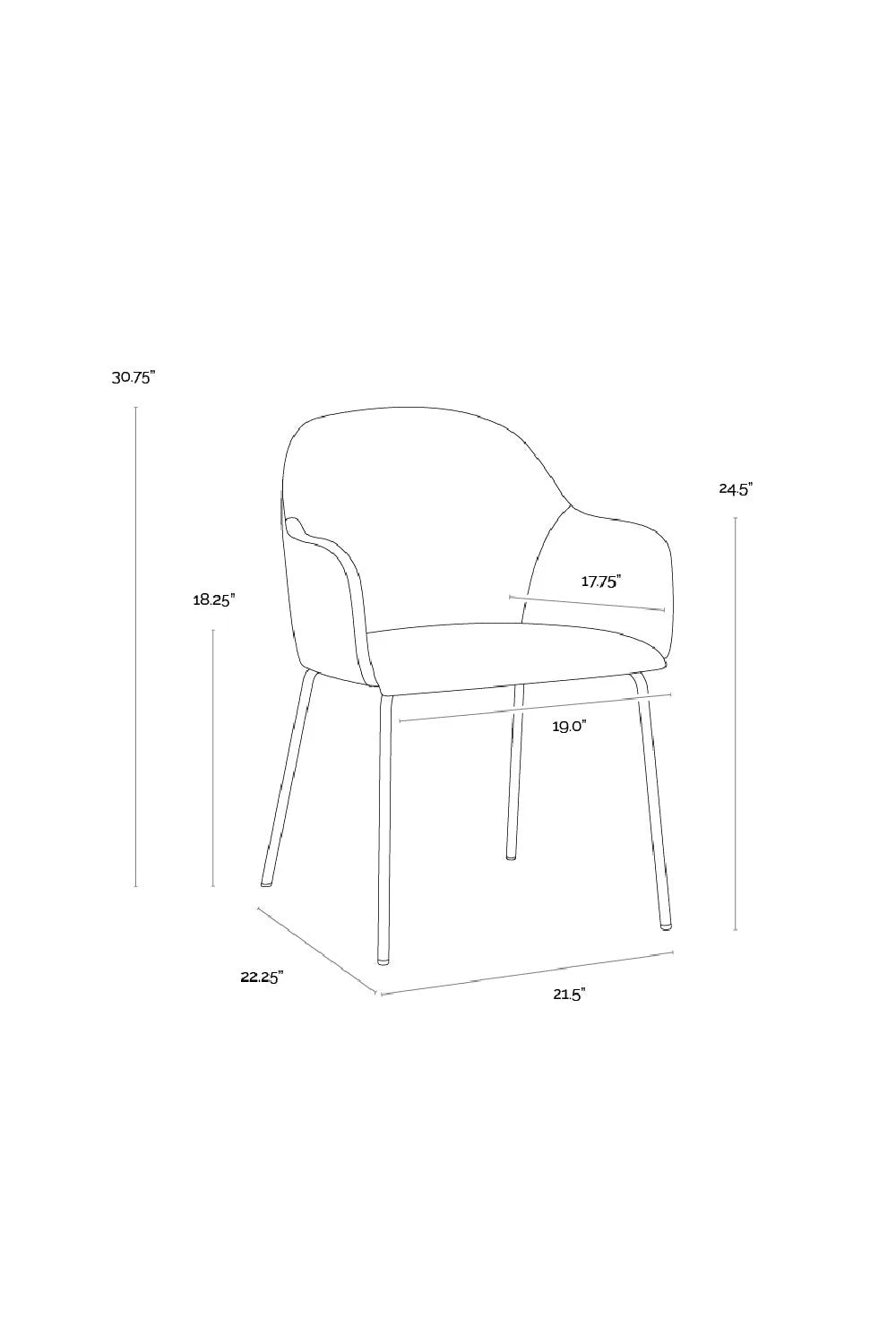 Luxury Upholstered Modern Dining Armchair European Style for Villa