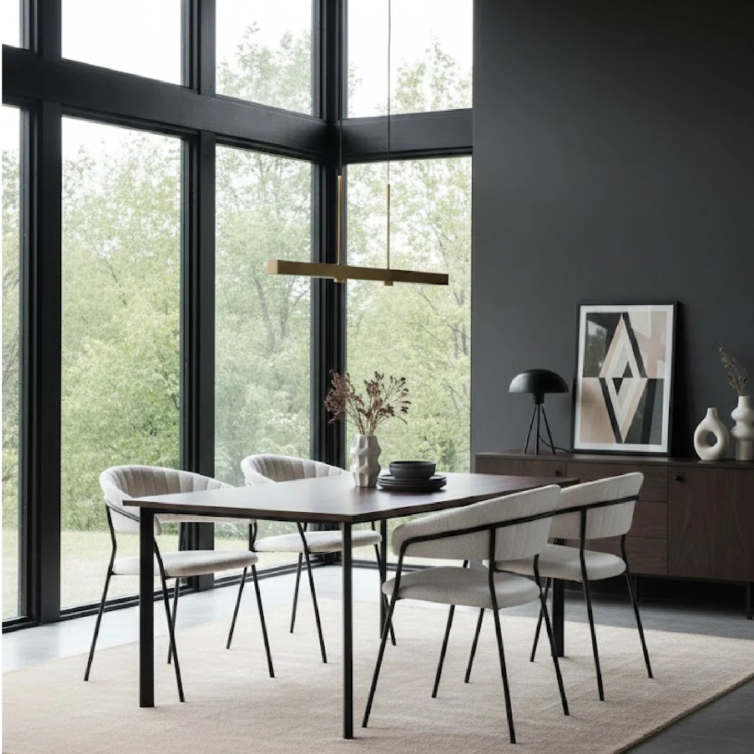 Luxury Upholstered Modern Dining Armchair European Style for Villa