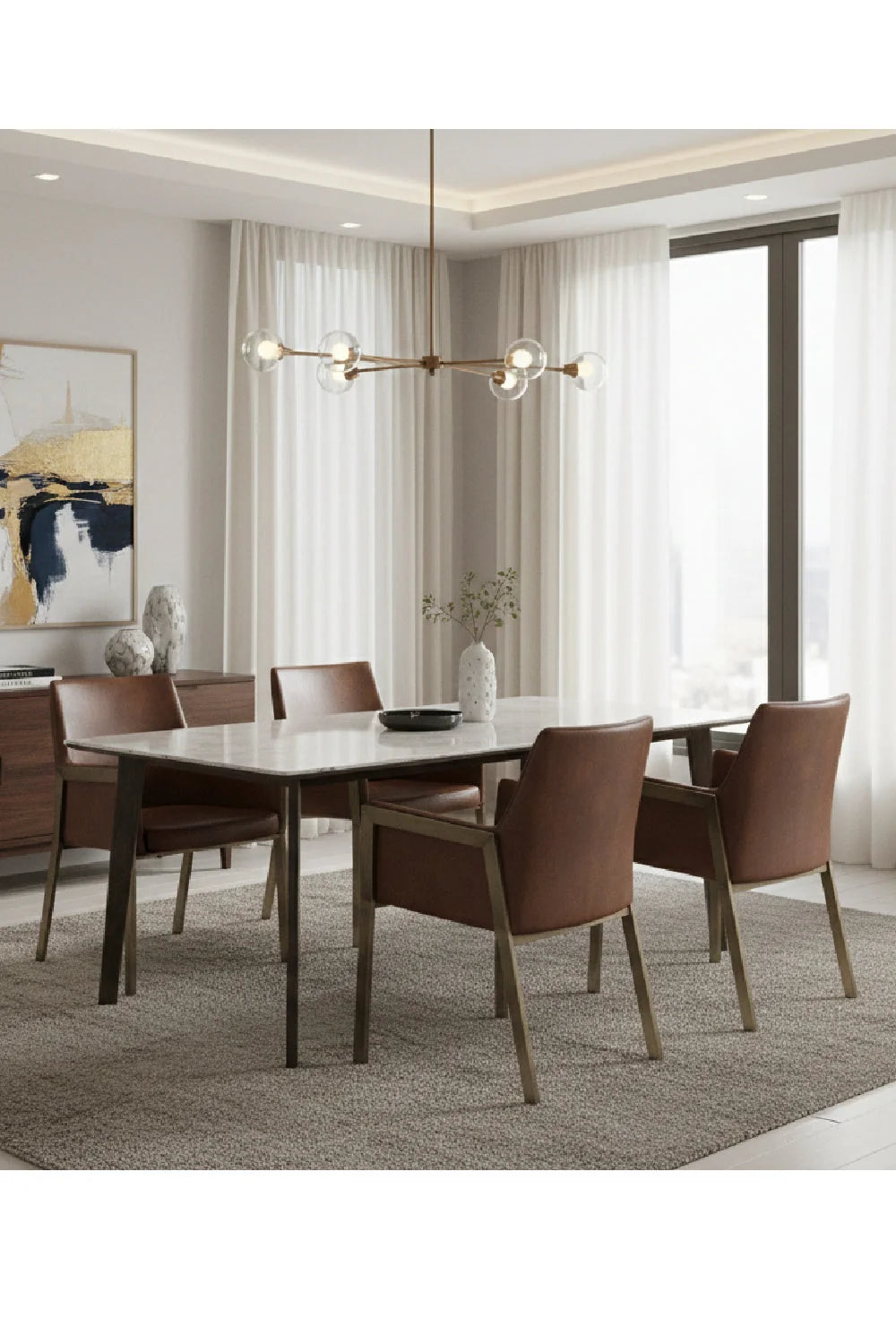 Luxury Upholstered Modern Dining Armchair European Style for Villa