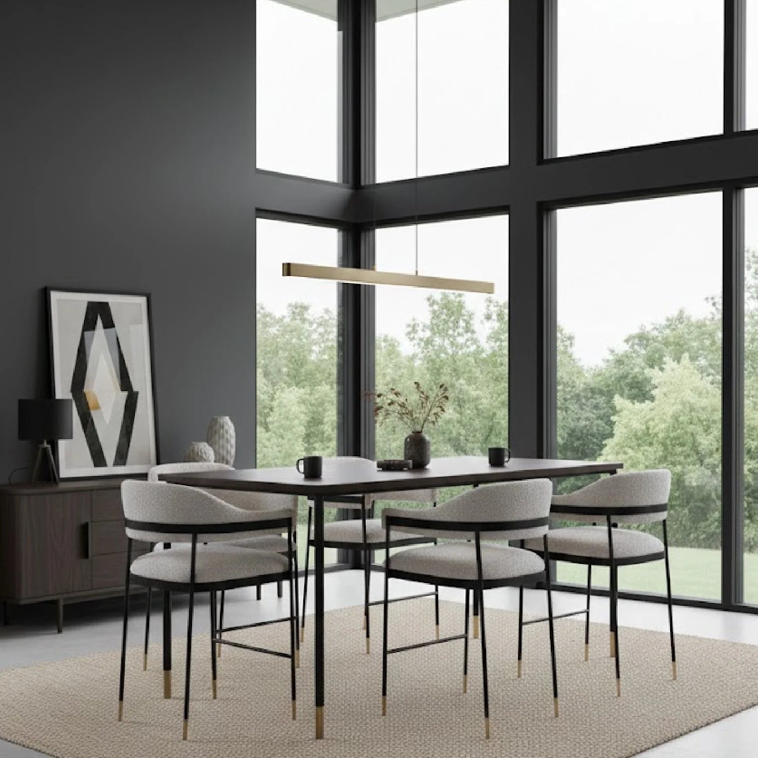 Luxury Upholstered Modern Dining Armchair European Style for Villa