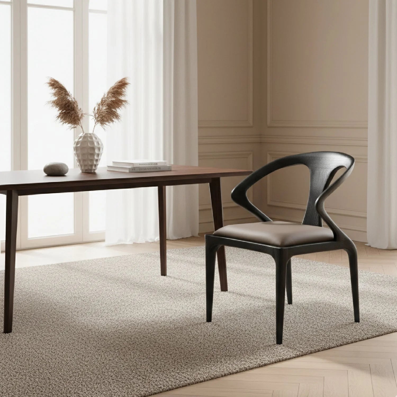 Luxury Upholstered Modern Dining Armchair European Style for Villa