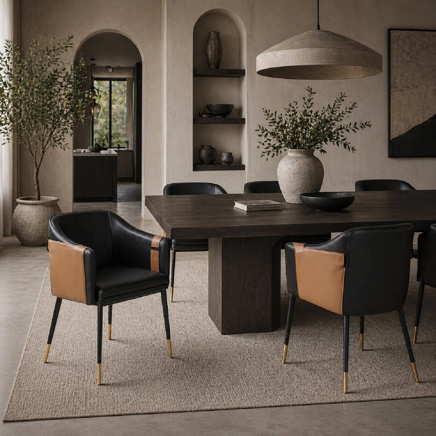Luxury Upholstered Modern Dining Armchair European Style for Villa