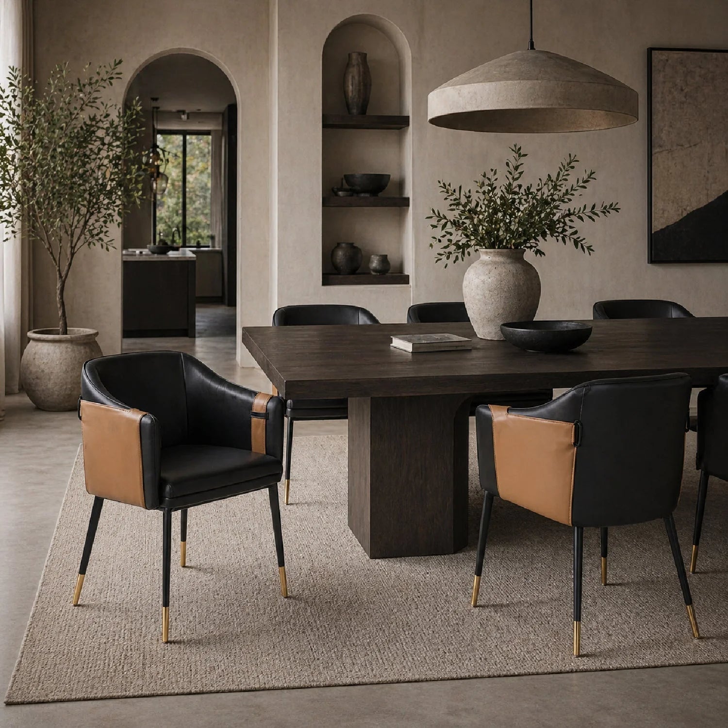 Luxury Upholstered Modern Dining Armchair European Style for Villa