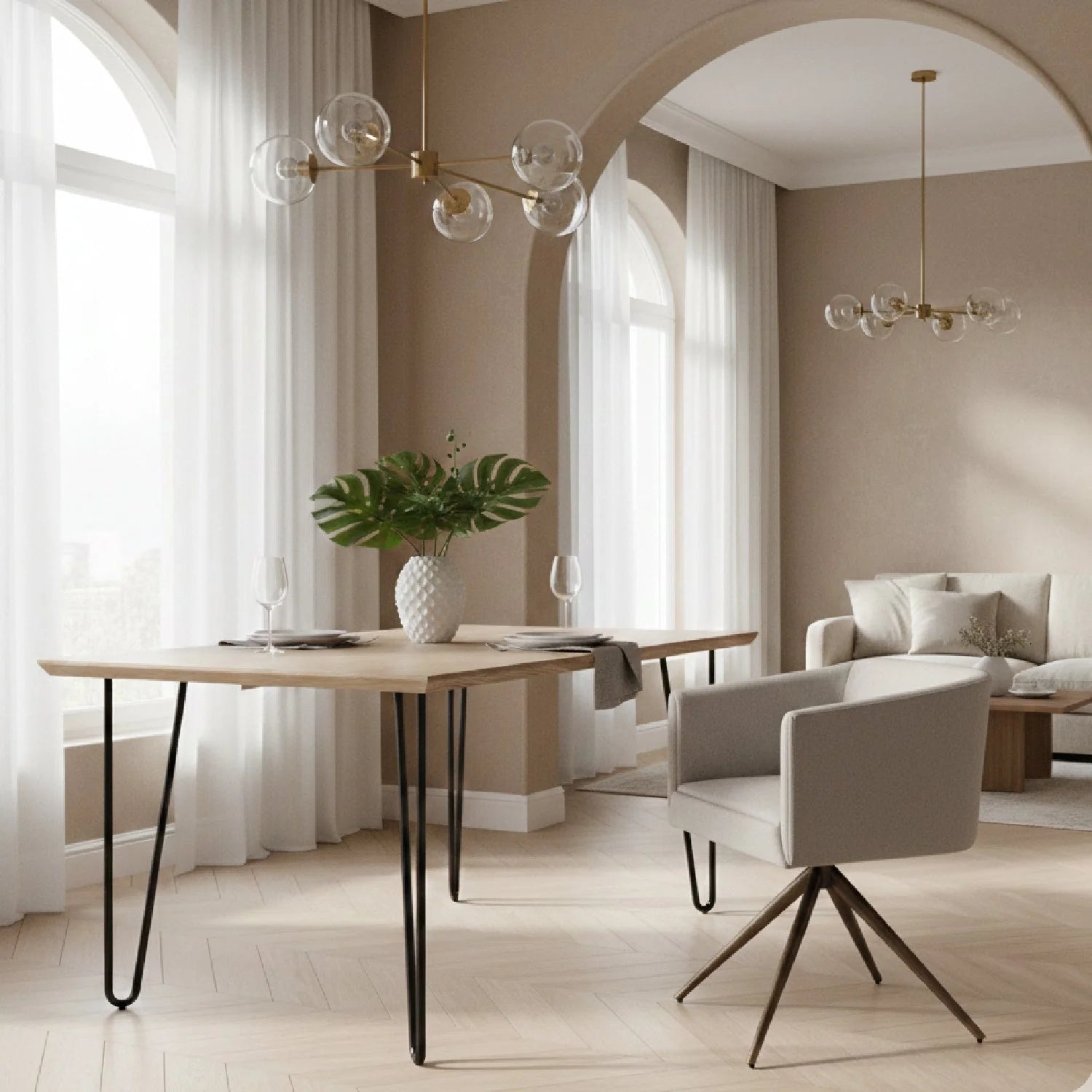 Luxury Upholstered Modern Dining Armchair European Style for Villa