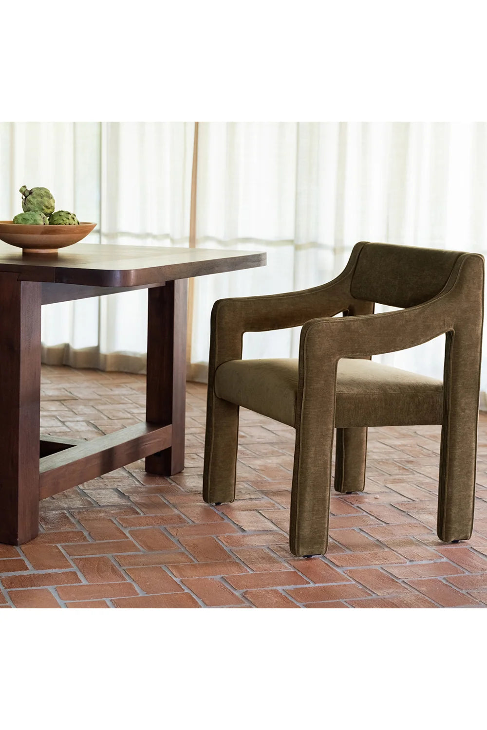 Luxury Upholstered Modern Dining Armchair European Style for Villa