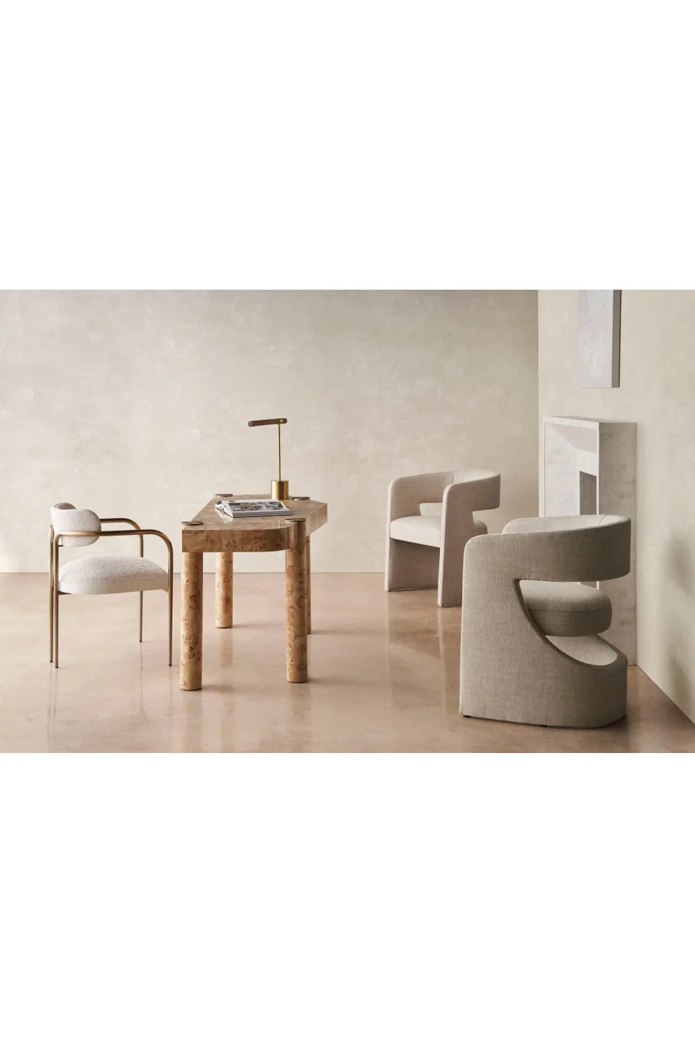 Luxury Upholstered Modern Dining Armchair European Style for Villa