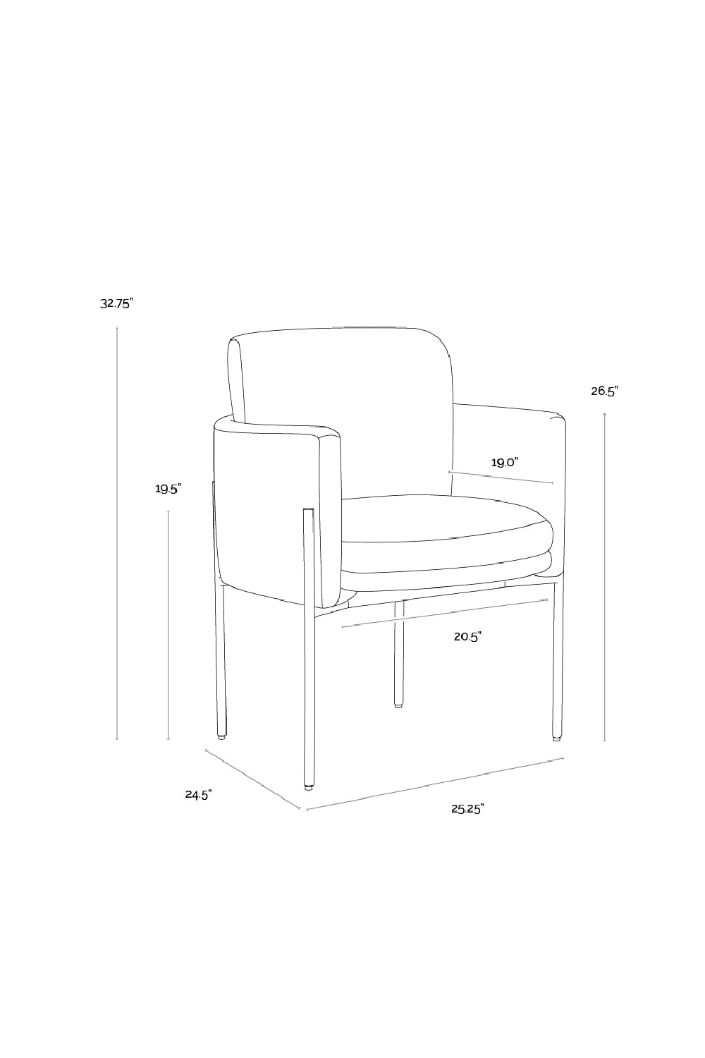 Luxury Upholstered Modern Dining Armchair European Style for Villa